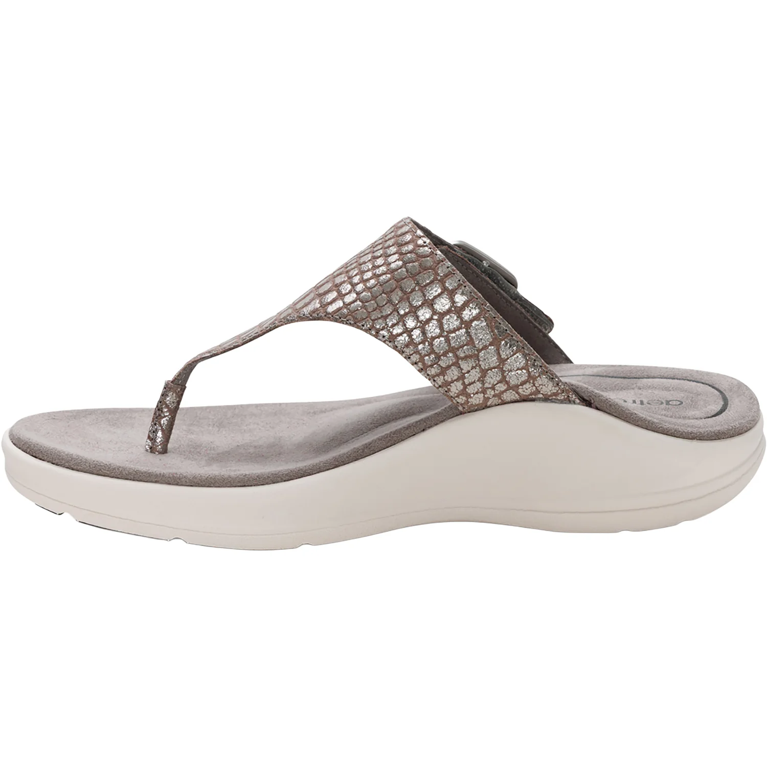 Aetrex Donna Women's Sandals Pewter Metallic - Image 3
