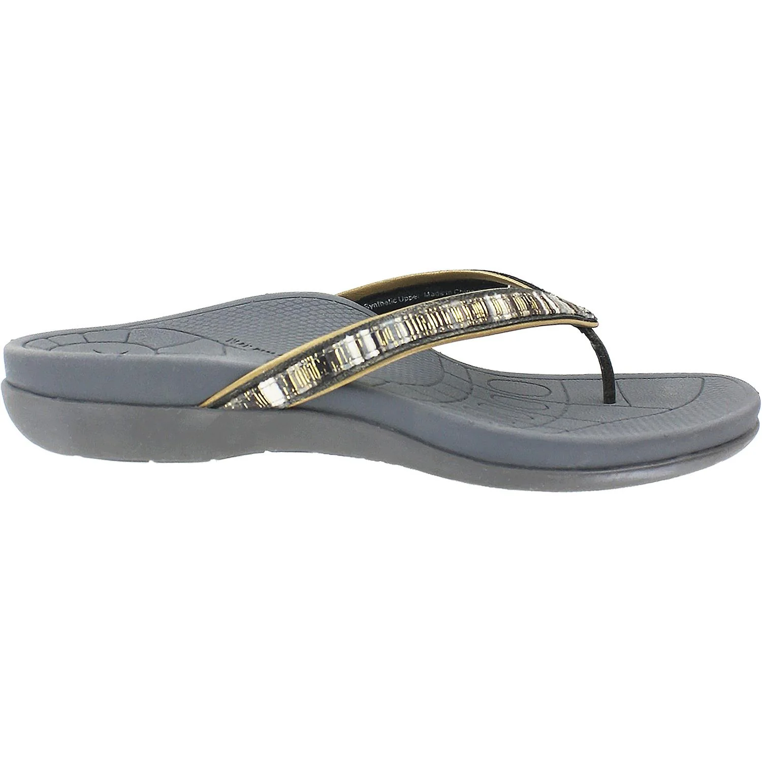 Aetrex Gwen Women's Flip Flopss Pewter Synthetic