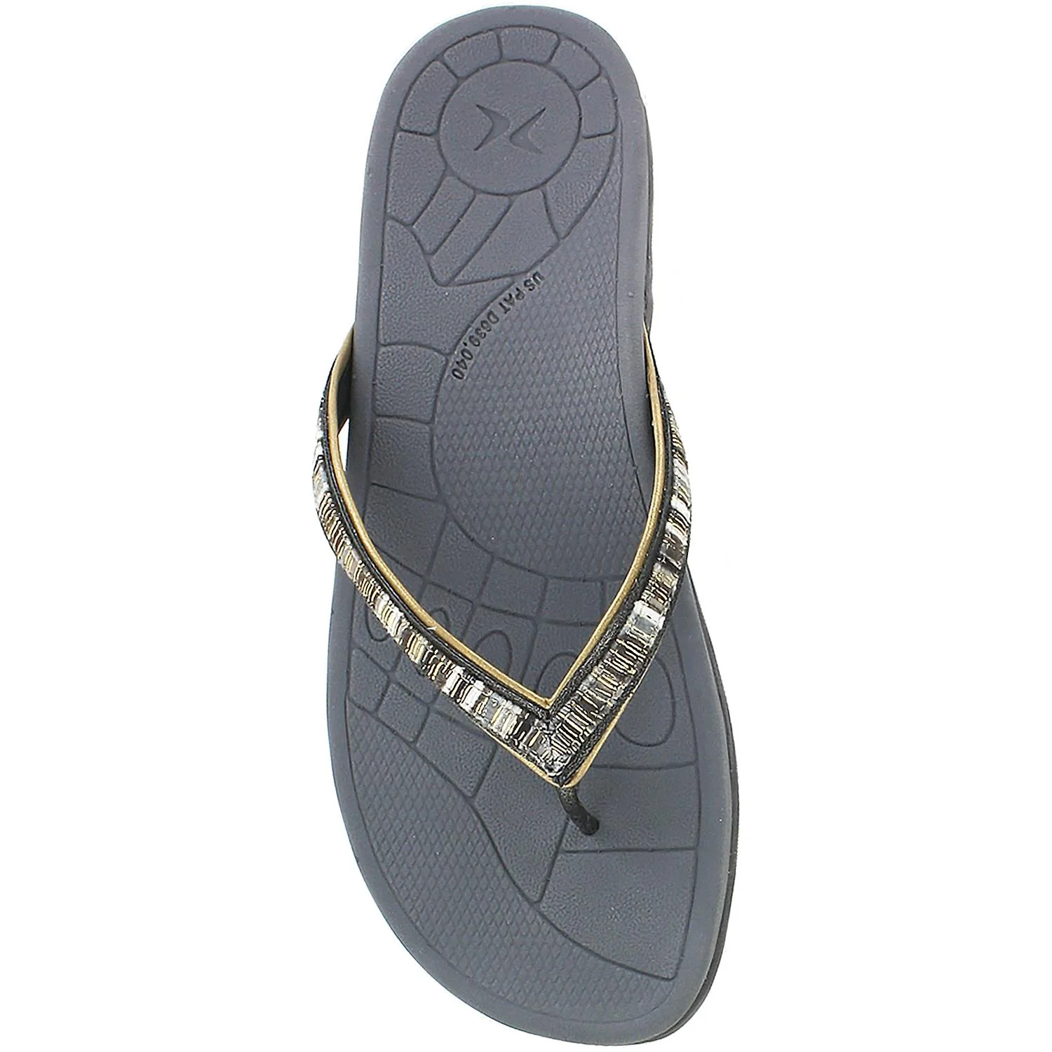 Aetrex Gwen Women's Flip Flopss Pewter Synthetic - Image 2