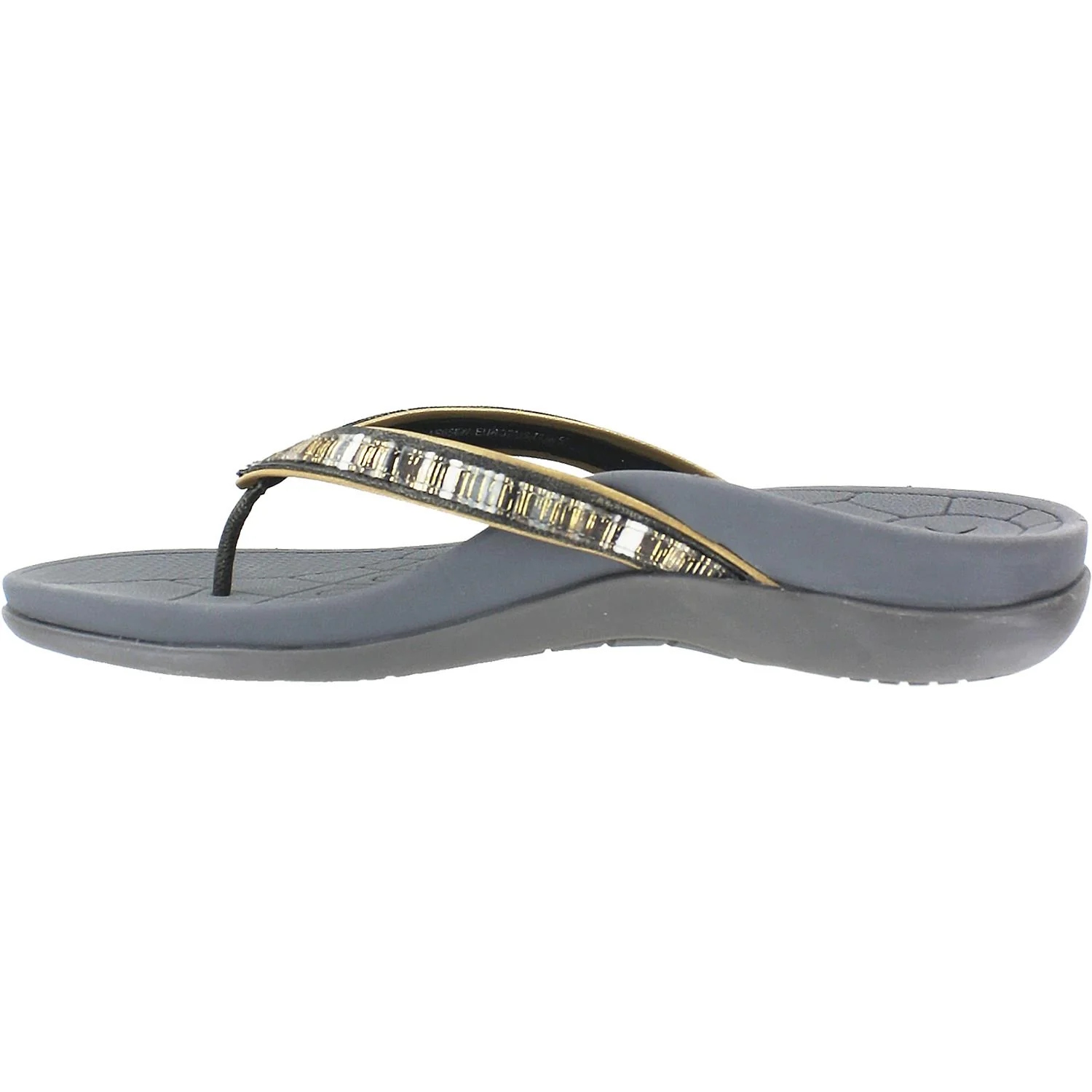 Aetrex Gwen Women's Flip Flopss Pewter Synthetic - Image 3