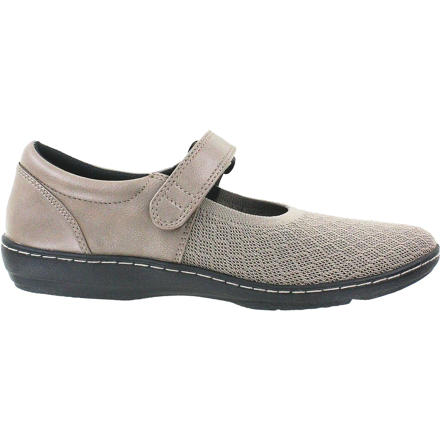 Aetrex Helen Knit Women's Mary Janes Taupe Grey Fabric
