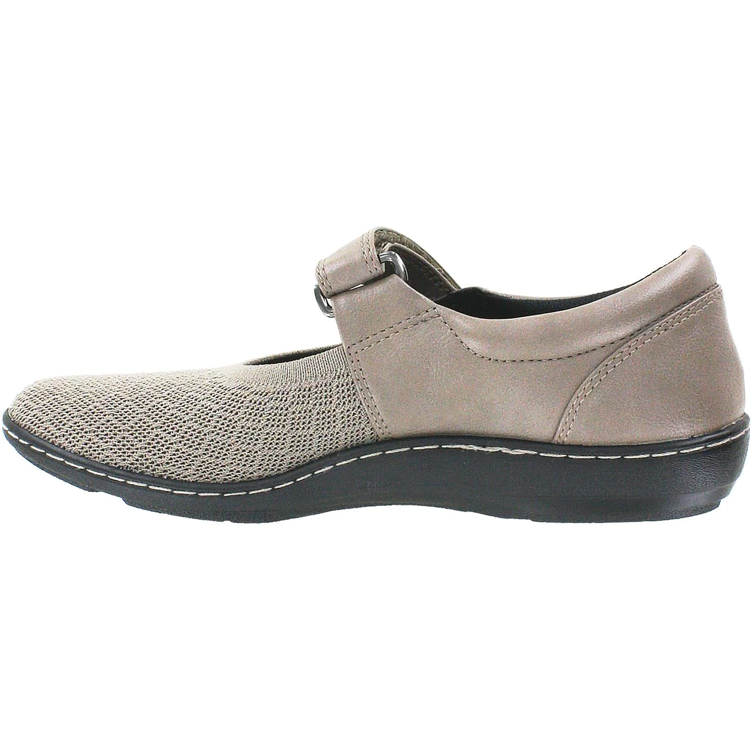 Aetrex Helen Knit Women's Mary Janes Taupe Grey Fabric - Image 3