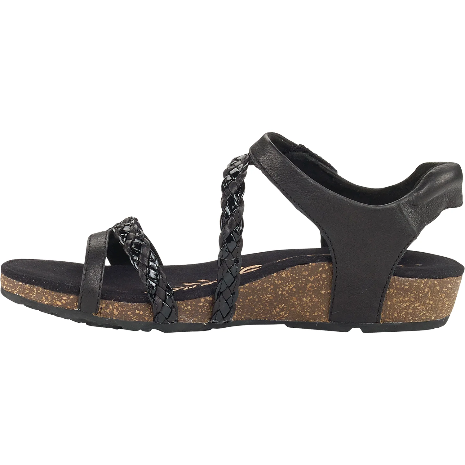 Aetrex Jillian Women's Backstrap Sandals Black Leather - Image 3