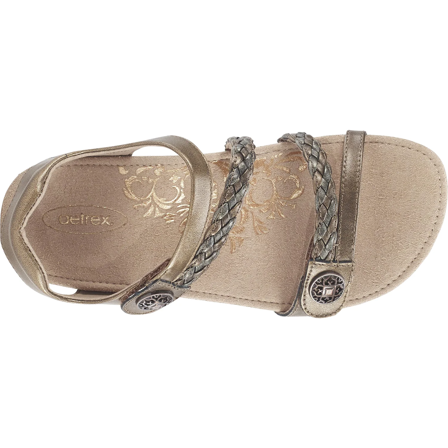Aetrex Jillian Women's Backstrap Sandals Bronze Leather - Image 2