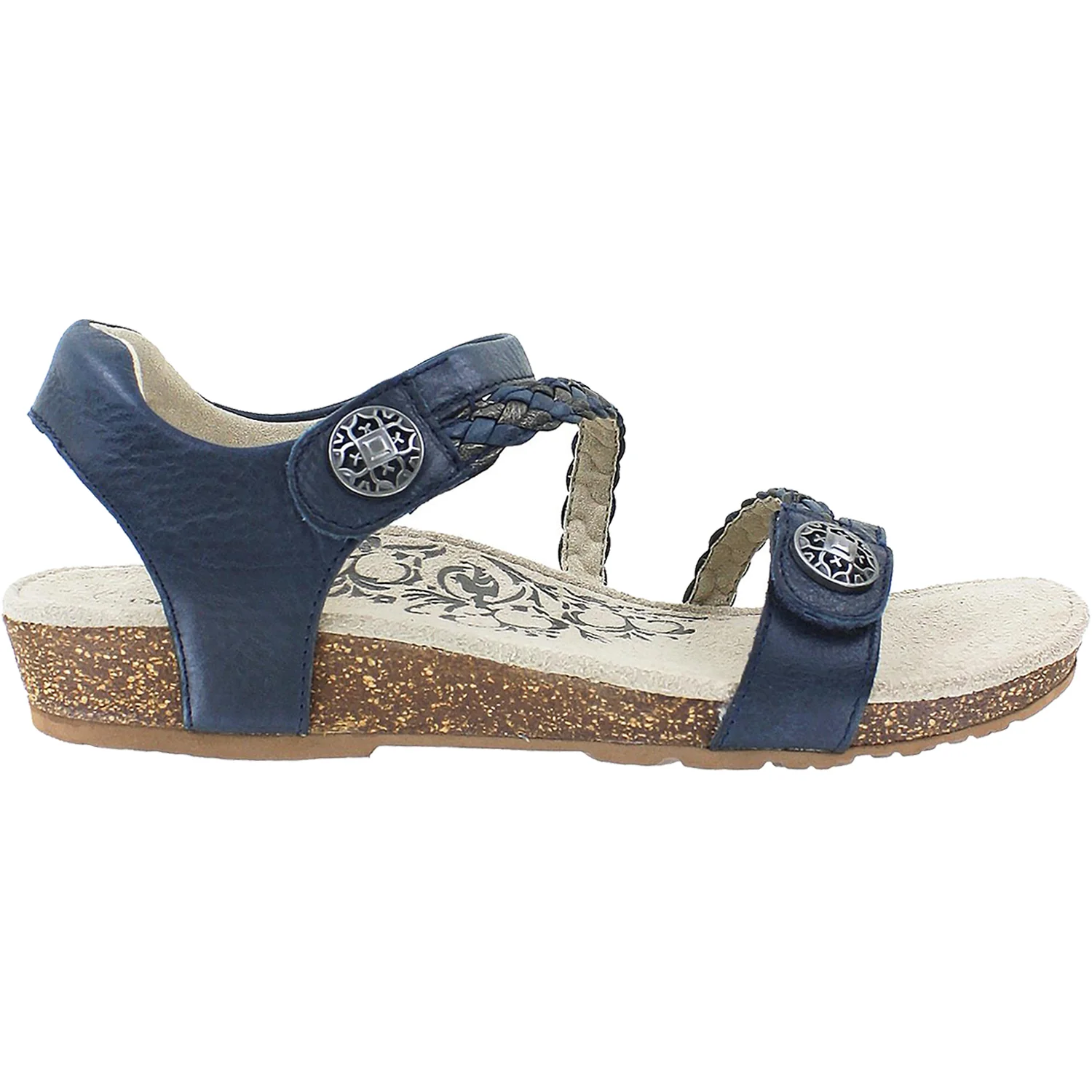 Aetrex Jillian Women's Backstrap Sandals Navy Leather