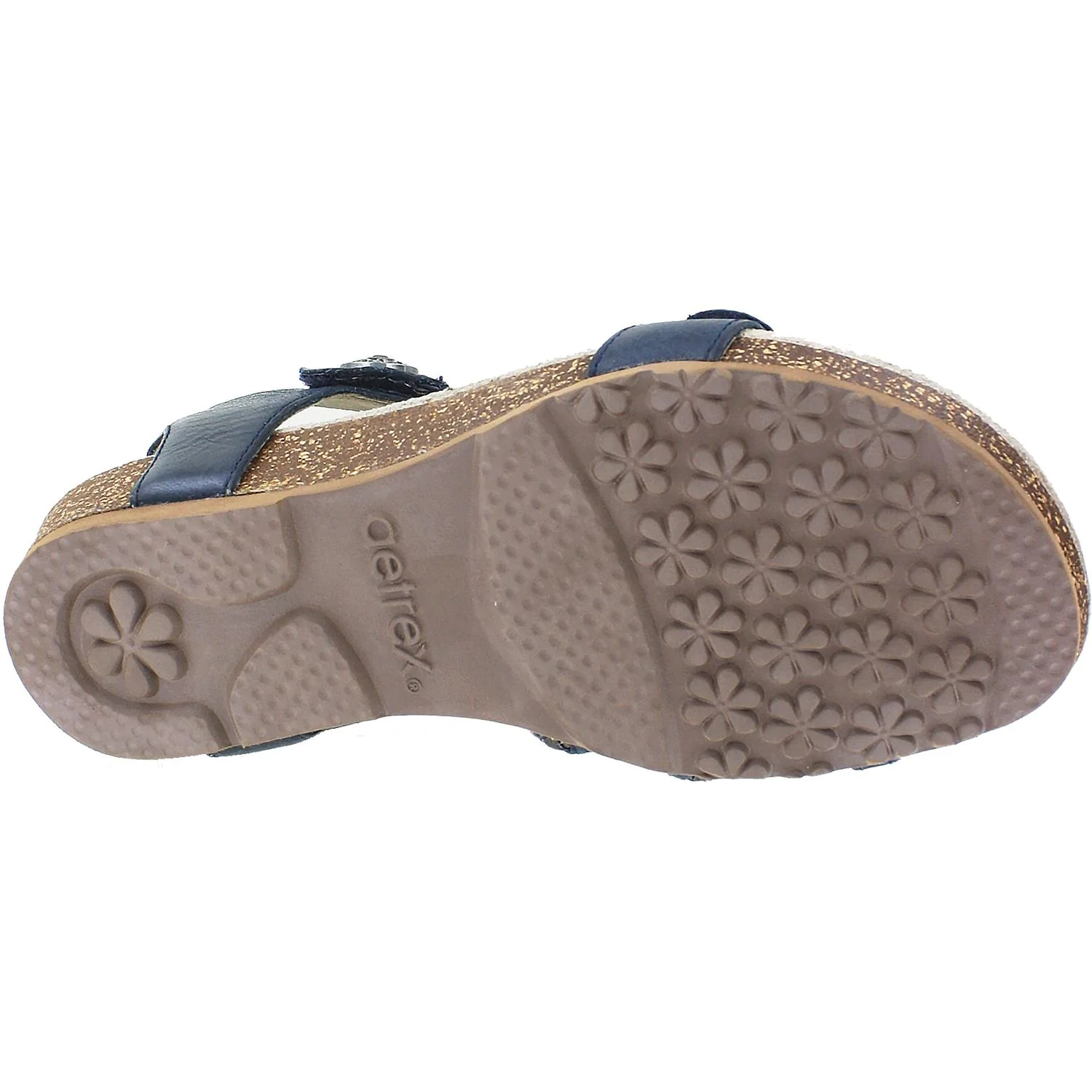 Aetrex Jillian Women's Backstrap Sandals Navy Leather - Image 4