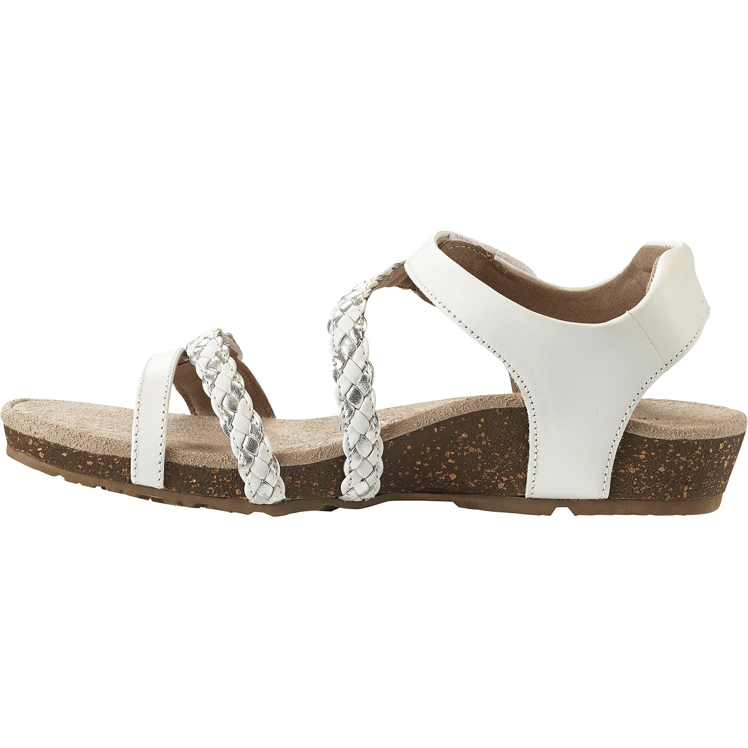 Aetrex Jillian Women's Backstrap Sandals White Leather - Image 3