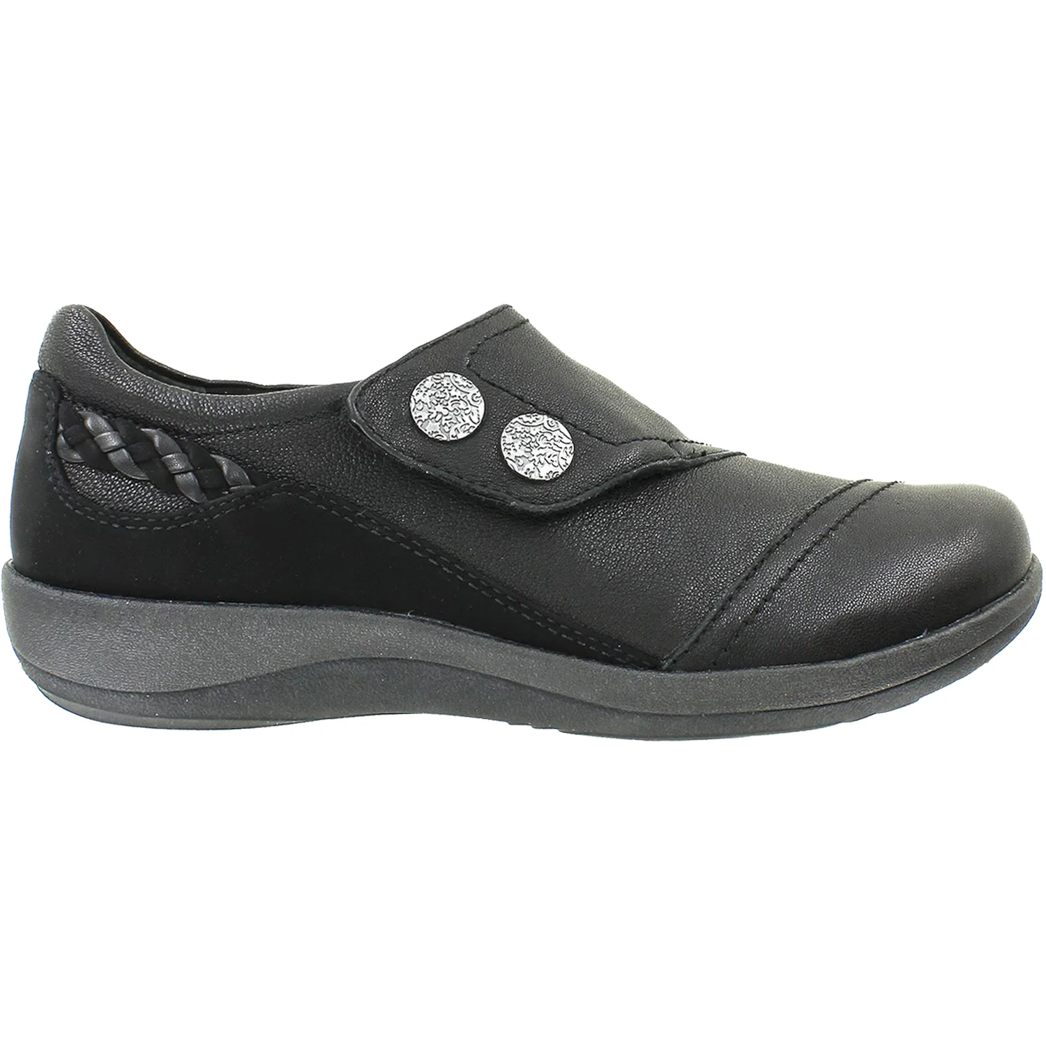Aetrex Karina Women's Slip On Shoes Black Leather