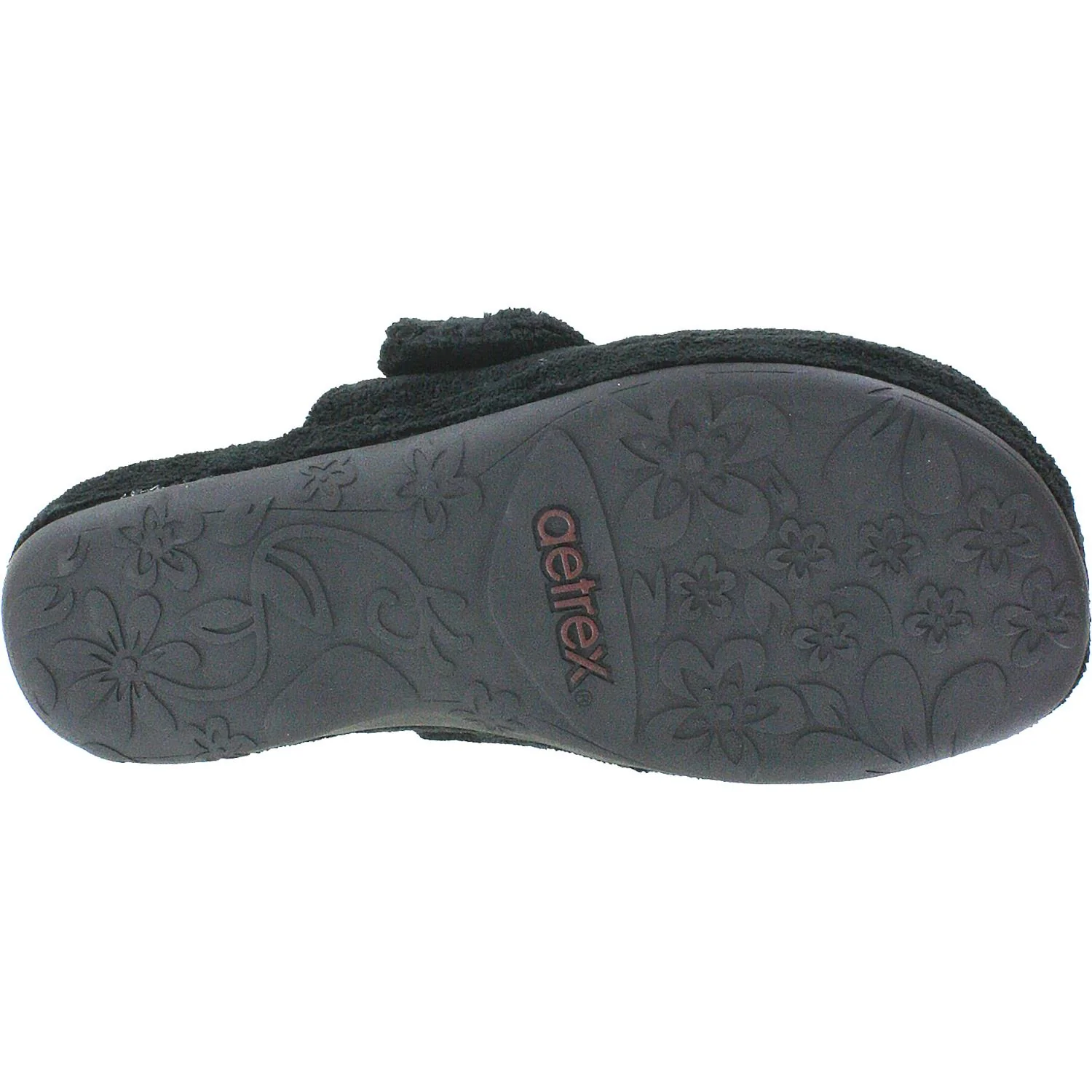 Aetrex Mandy Women's Slippers Black Terrycloth - Image 4