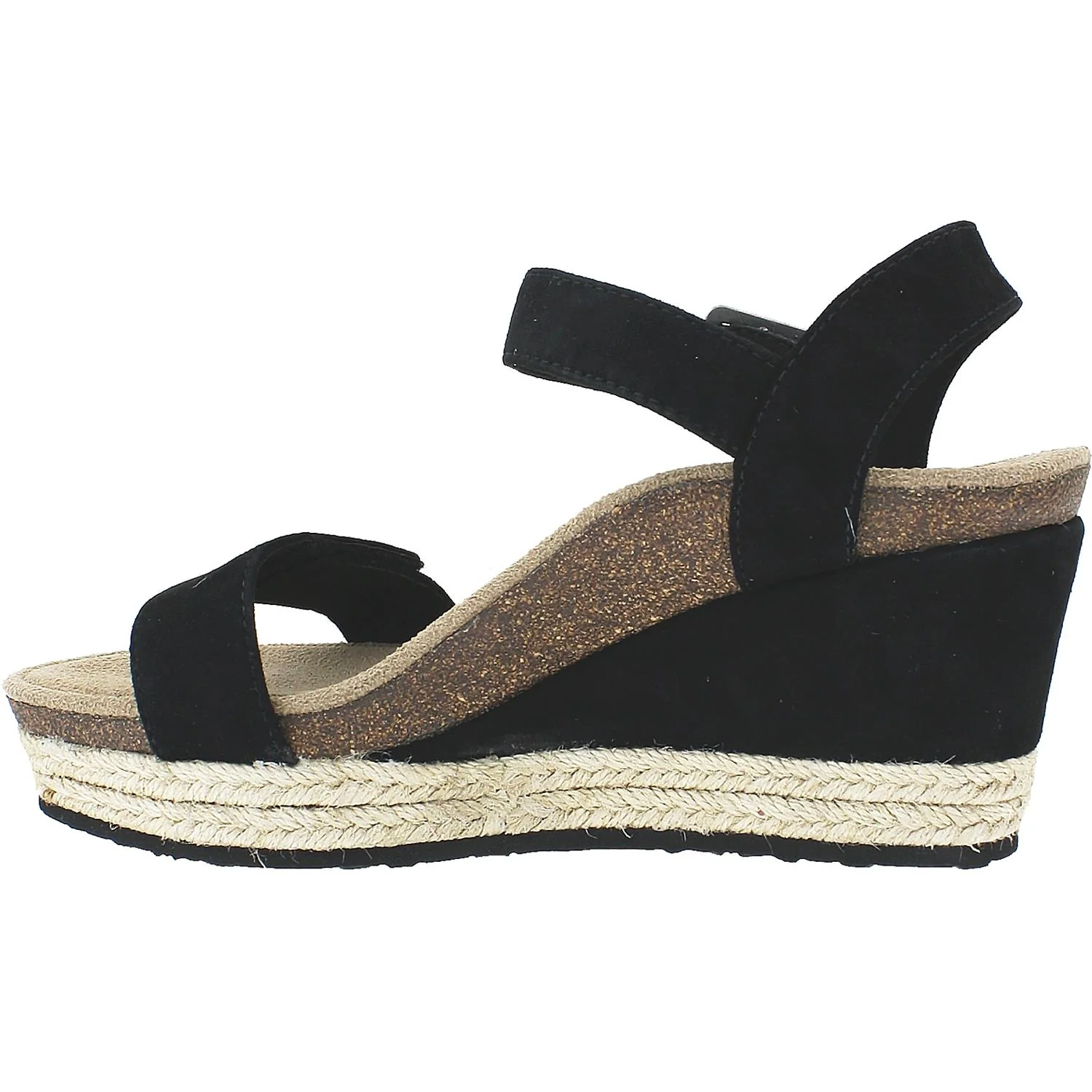 Aetrex Sydney Women's Wedge Sandals Black Suede - Image 3