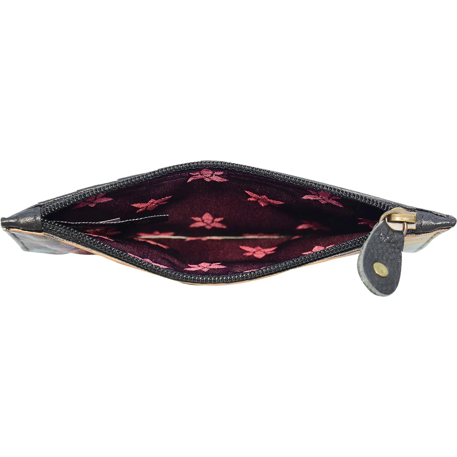 Anuschka RFID Blocking Card Case with Coin Pouch Vintage Bouquet Leather - Image 3