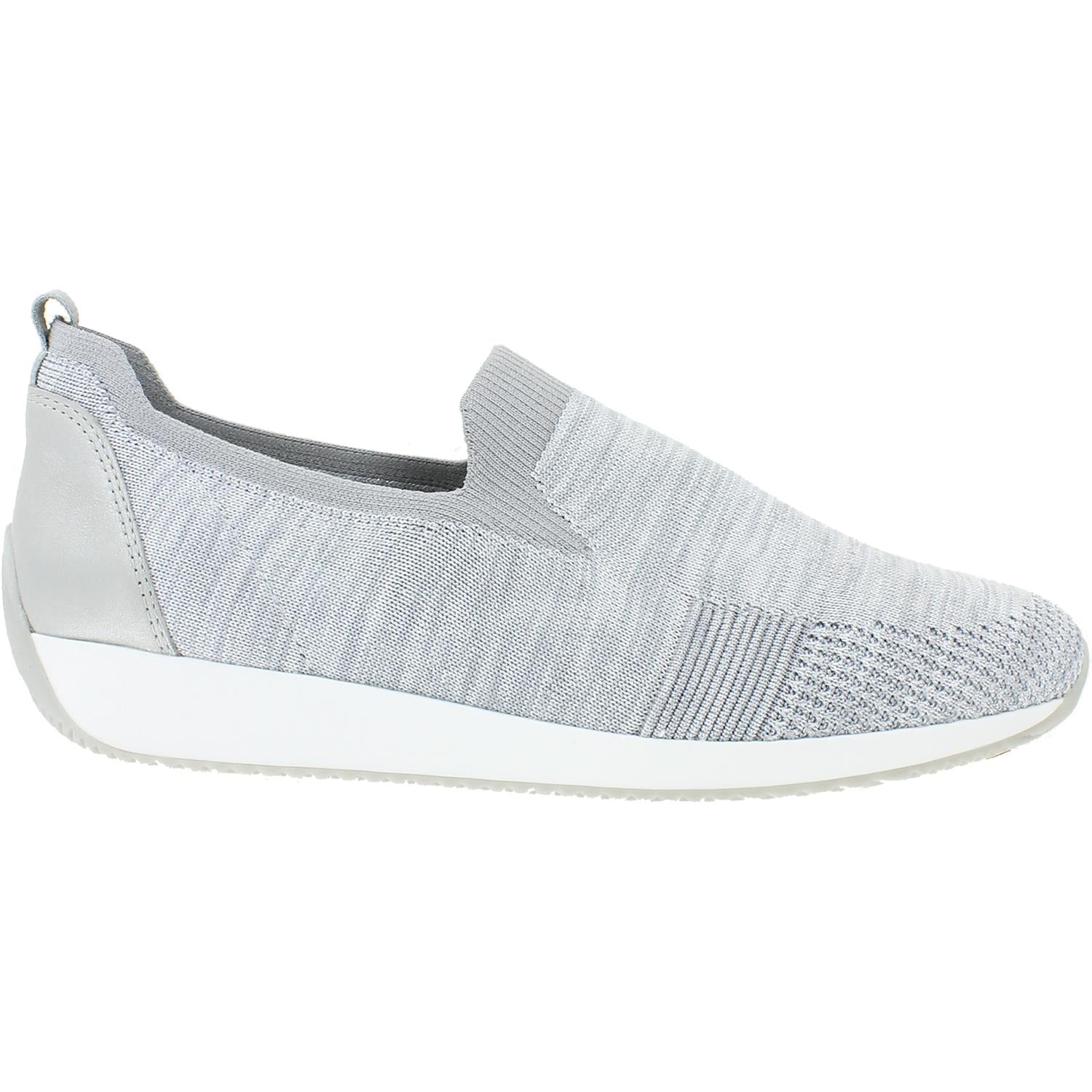 Ara Leena Women's Slip On Shoes Silver Woven Fabric