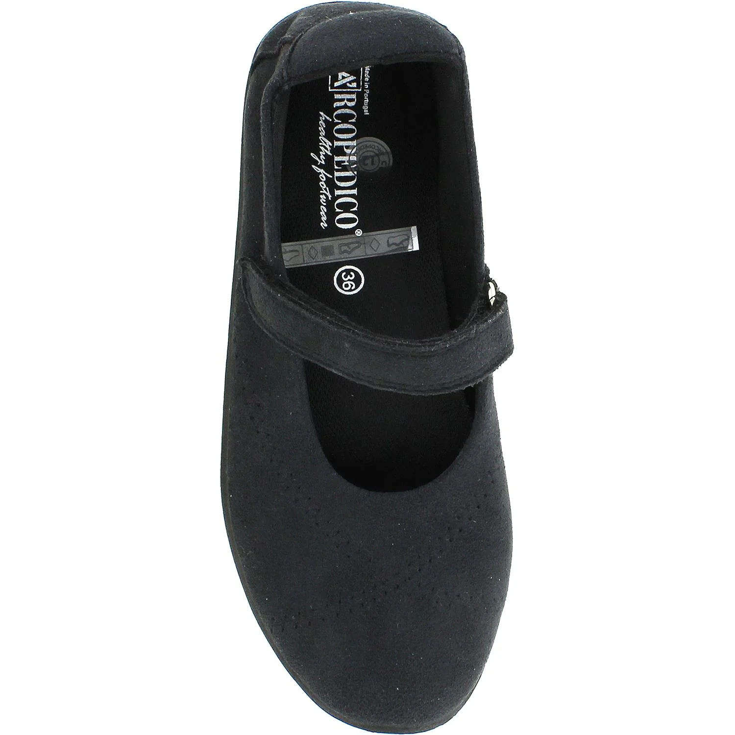 Arcopedico L18 Women's Vegan Shoes Black Synthetic Suede - Image 2