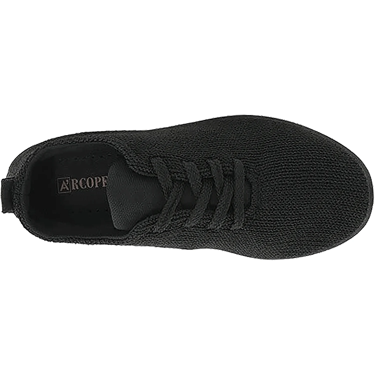 Arcopedico LS Women's Lace Up Shoes Black Knit Fabric - Image 2
