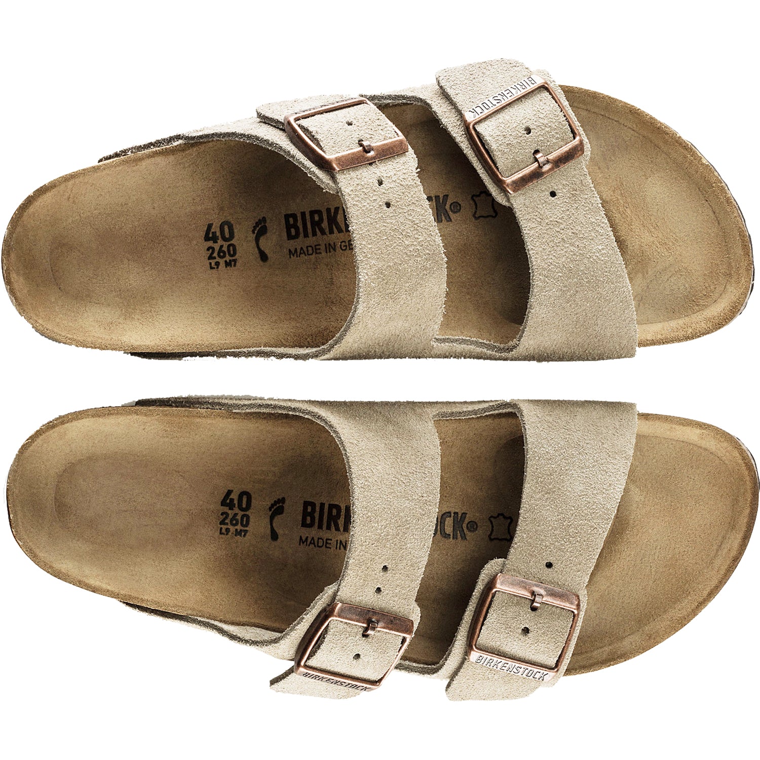Birkenstock Arizona Unisex Sandals Taupe Suede - Image 2
