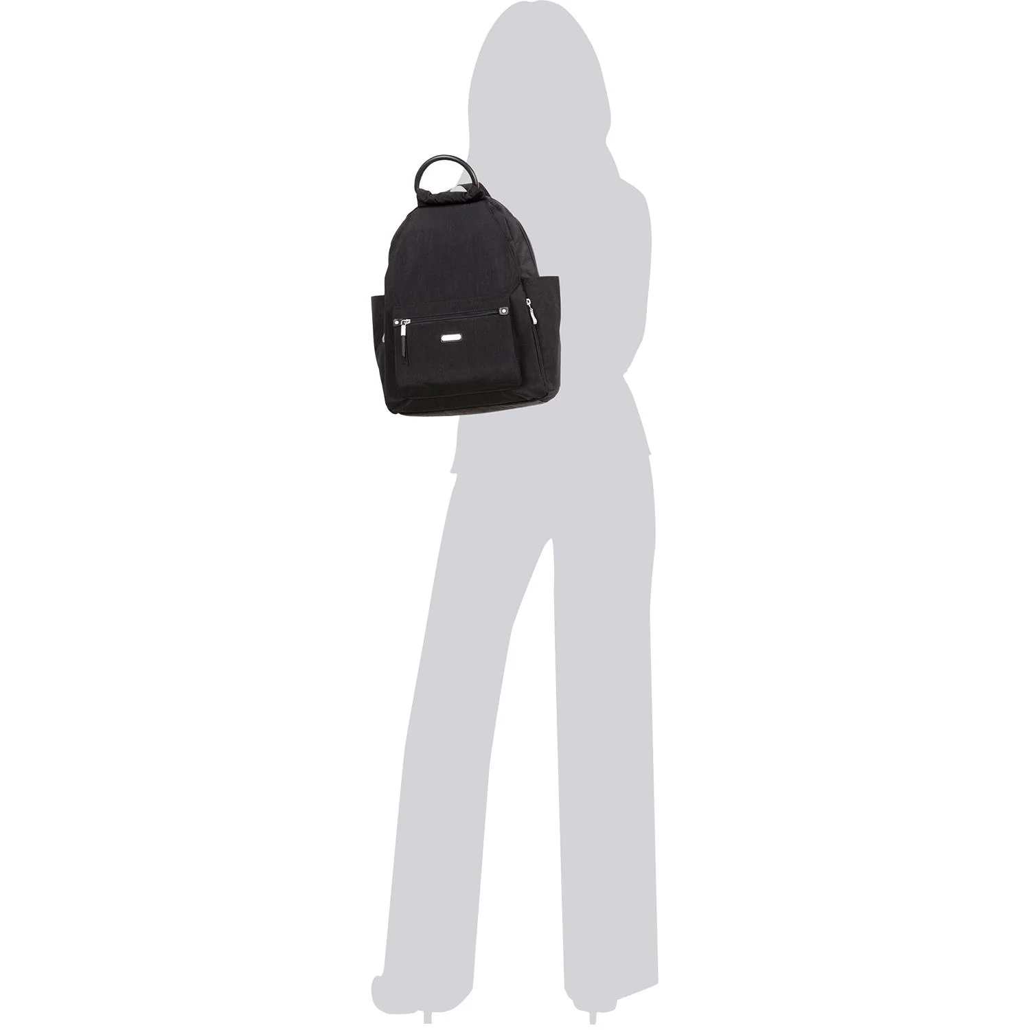 Baggallini All Day Backpack With RFID Phone Wristlet Backpack Black Nylon - Image 4