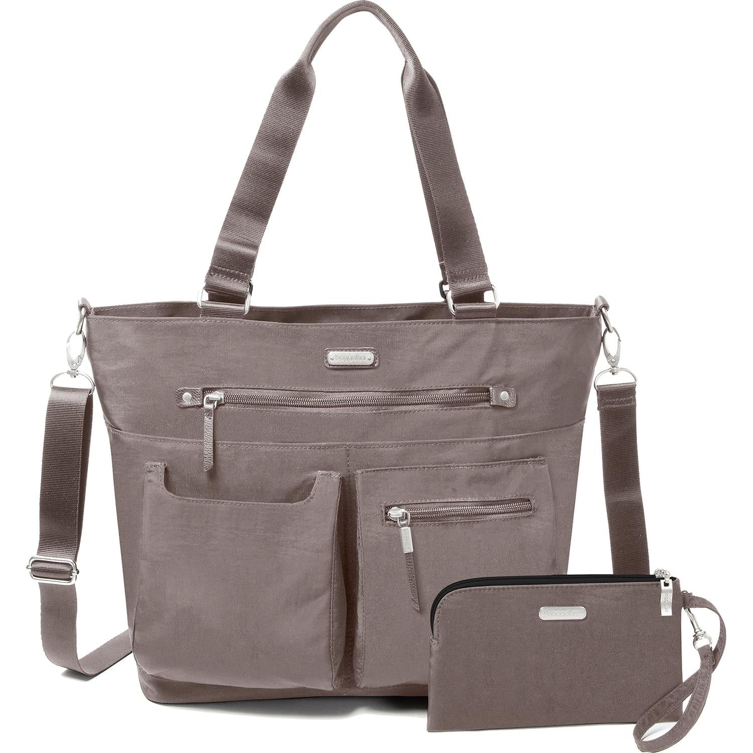 Baggallini Any Day Tote With RFID Phone Wristlet Tote Bag Sterling Shimmer Nylon - Image 3