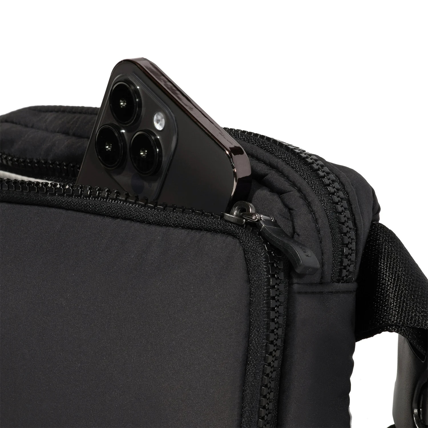 Baggallini Modern Belt Bag Sling Handbag Black Puff - Image 4