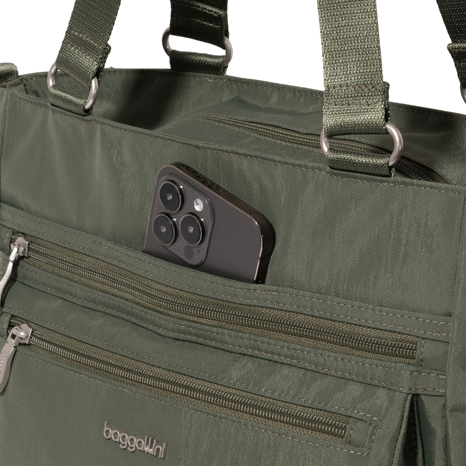 Baggallini Modern Everyday Shopper Handbag Thyme - Image 4