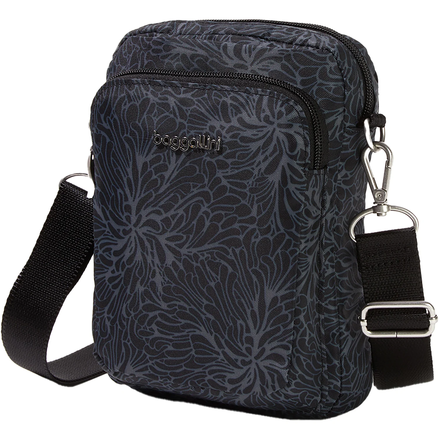 Baggallini Modern Everywhere Explorer Crossbody Handbag Midnight Blossom - Image 3