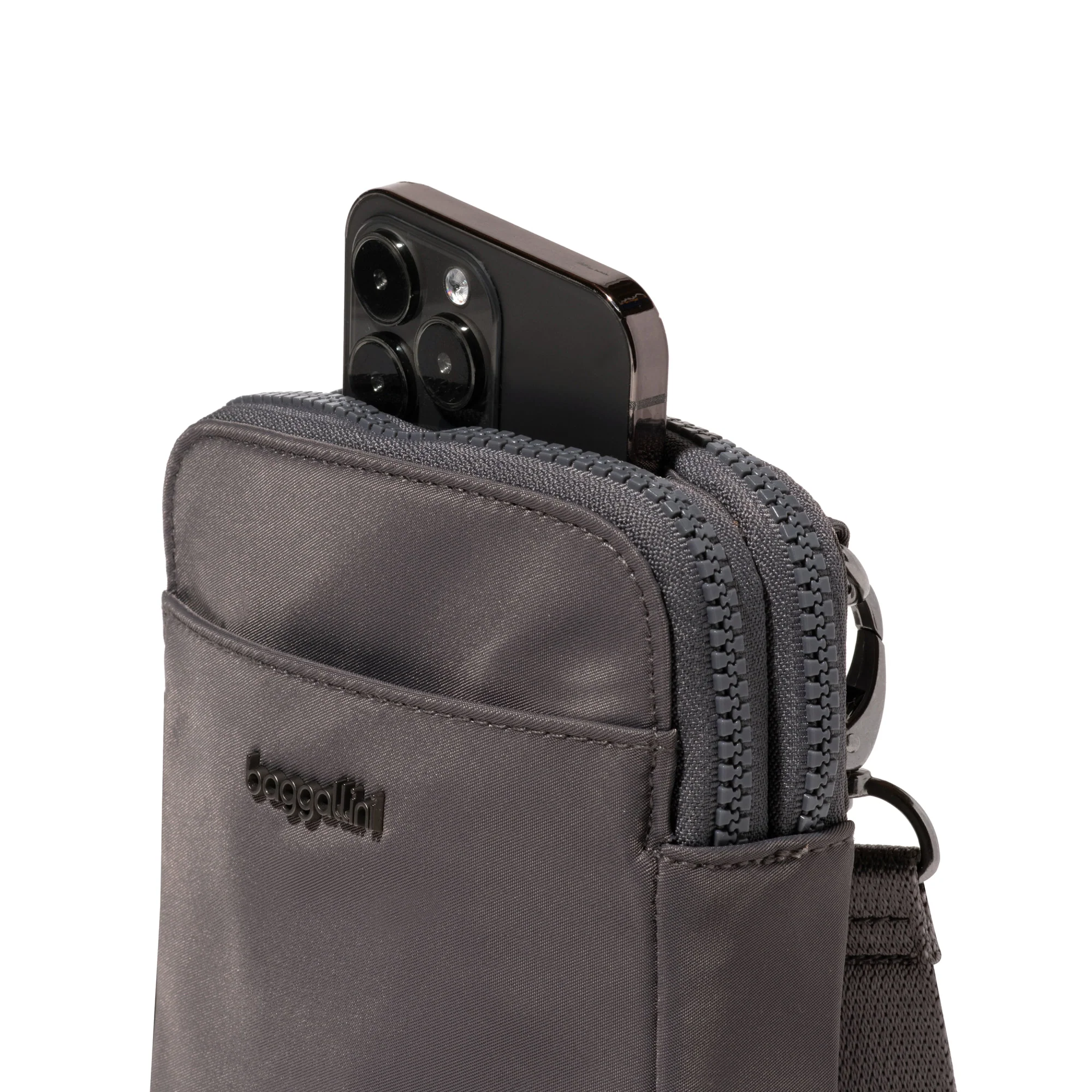 Baggallini Modern Take Two Rfid Crossbody Handbag Smoke Twill - Image 4