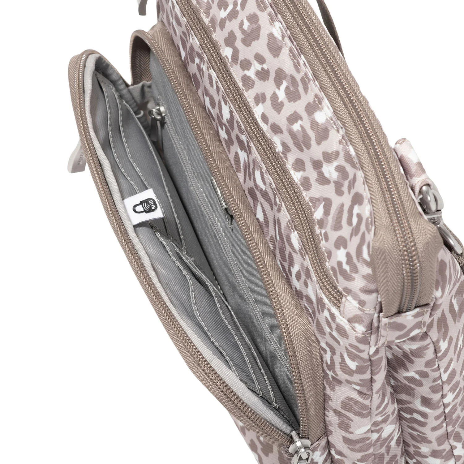 Baggallini Out and About Crossbody Handbag Mocha Cheetah Print - Image 2