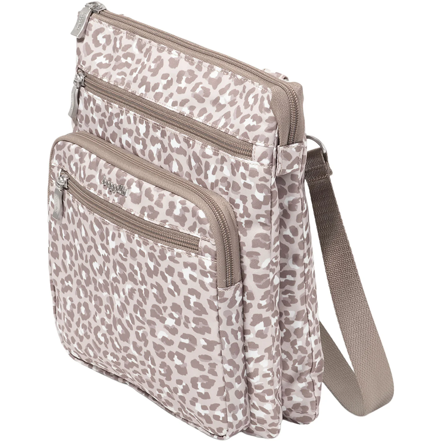 Baggallini Out and About Crossbody Handbag Mocha Cheetah Print - Image 4