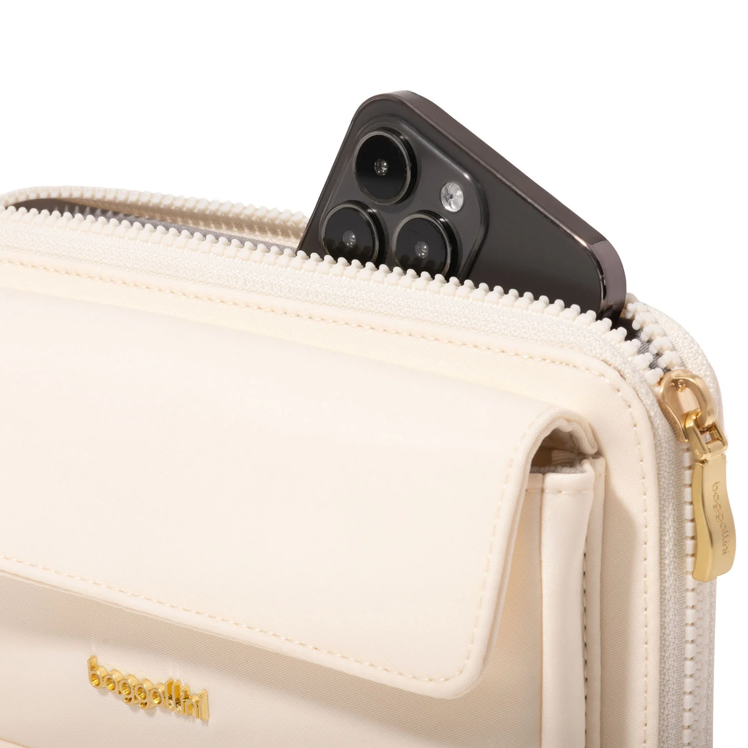 Baggallini RFID Phone Wallet Crossbody Handbag Coconut Twill - Image 4