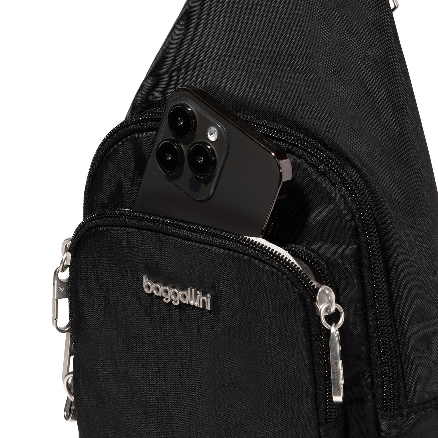 Baggallini Securetex Anti-Theft Sling Bag Handbag Black - Image 4
