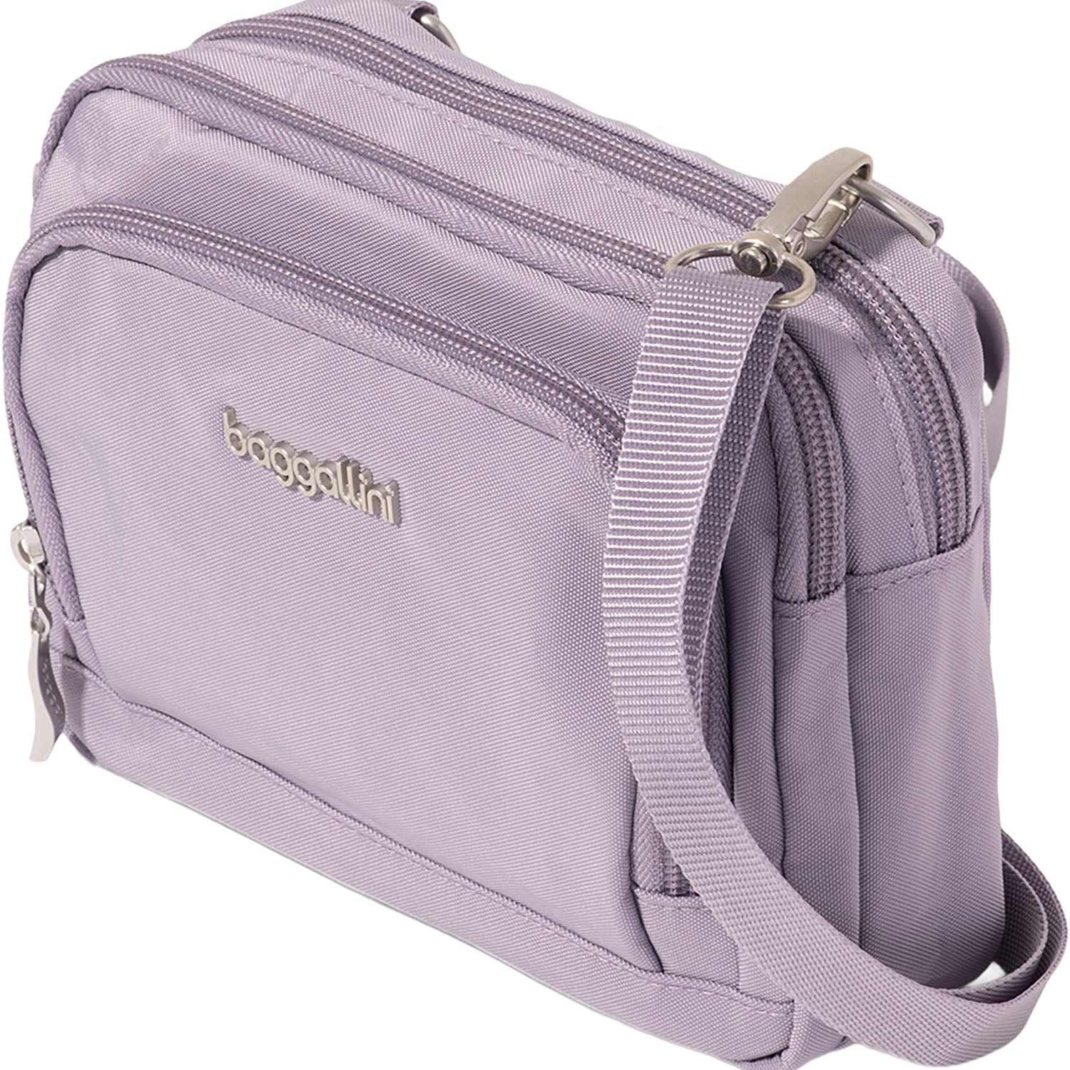 Baggallini Trifecta RFID Wallet Crossbody Handbag Lilac - Image 3