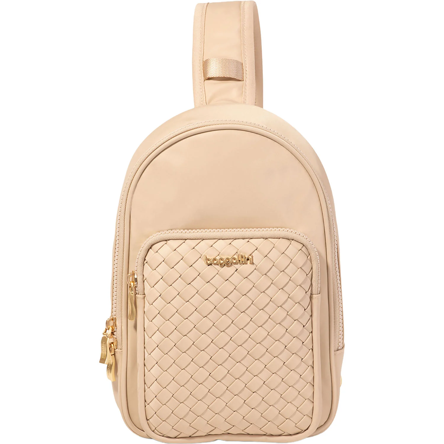Baggallini Waverly Woven Sling Handbag Desert Sand Woven Twill