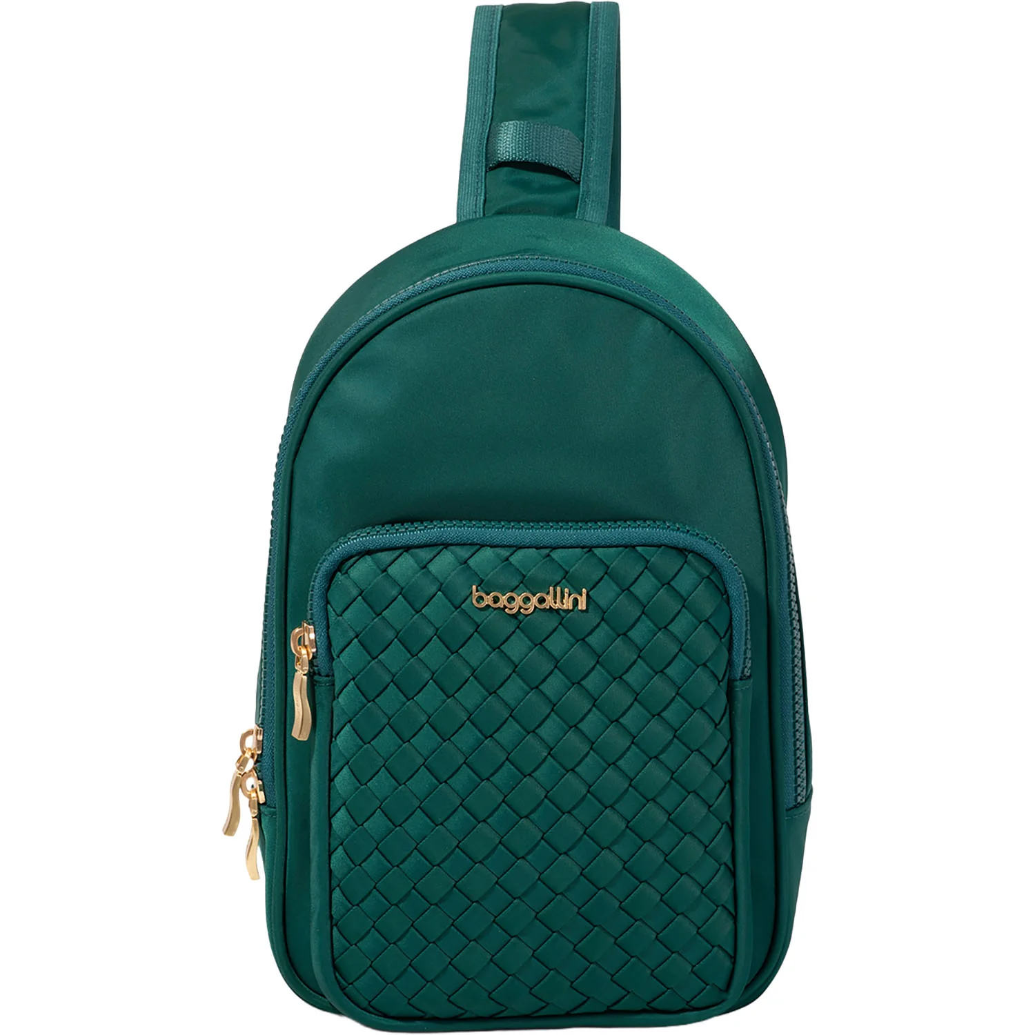 Baggallini Waverly Woven Sling Handbag Jade Woven Twill