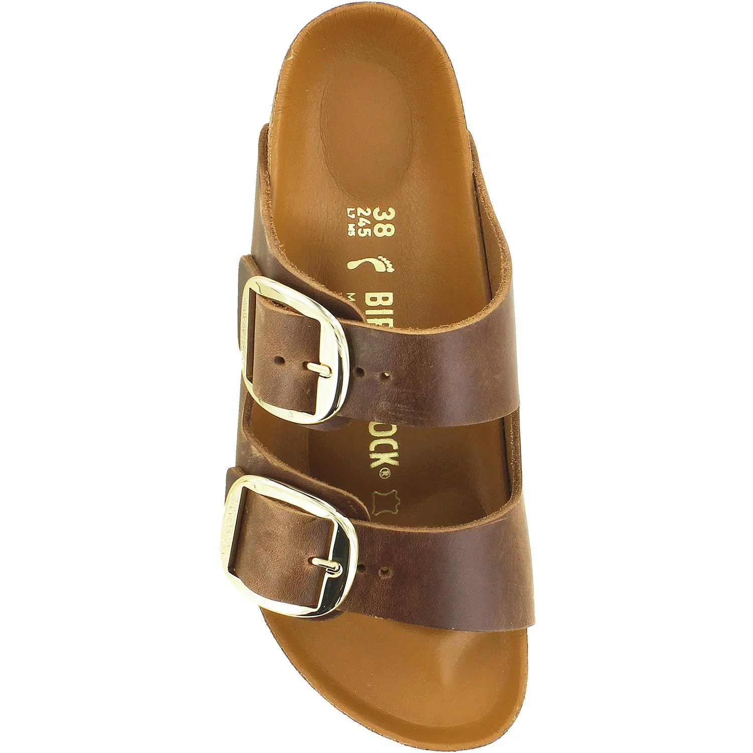 Birkenstock Arizona Big Buckle Women's Slide Sandals Cognac Antique Leather - Image 2