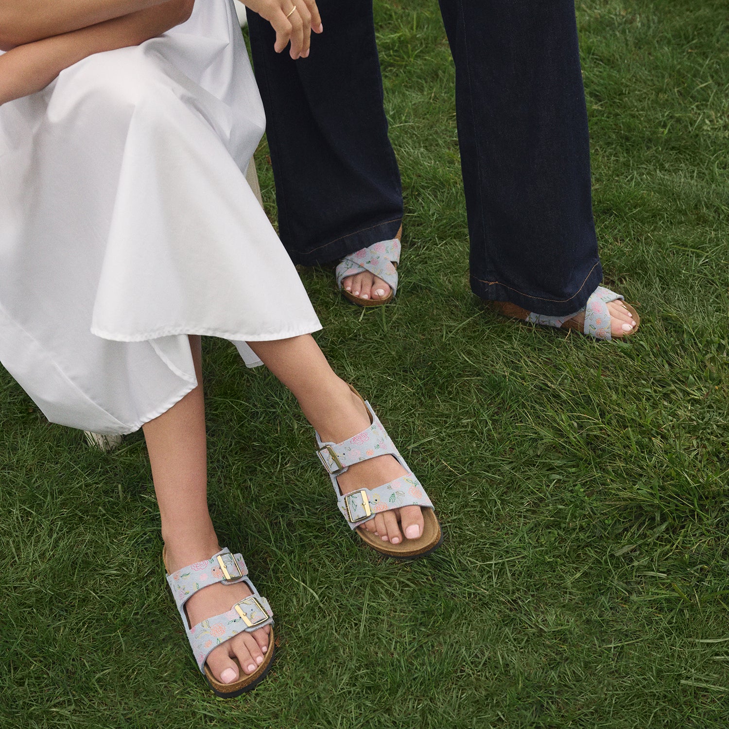 Birkenstock Arizona Flowers Women's Sandals Baby Blue Suede - Image 6