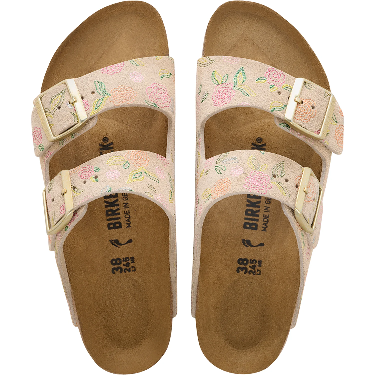 Birkenstock Arizona Flowers Women's Sandals Sandcastle Suede - Image 2