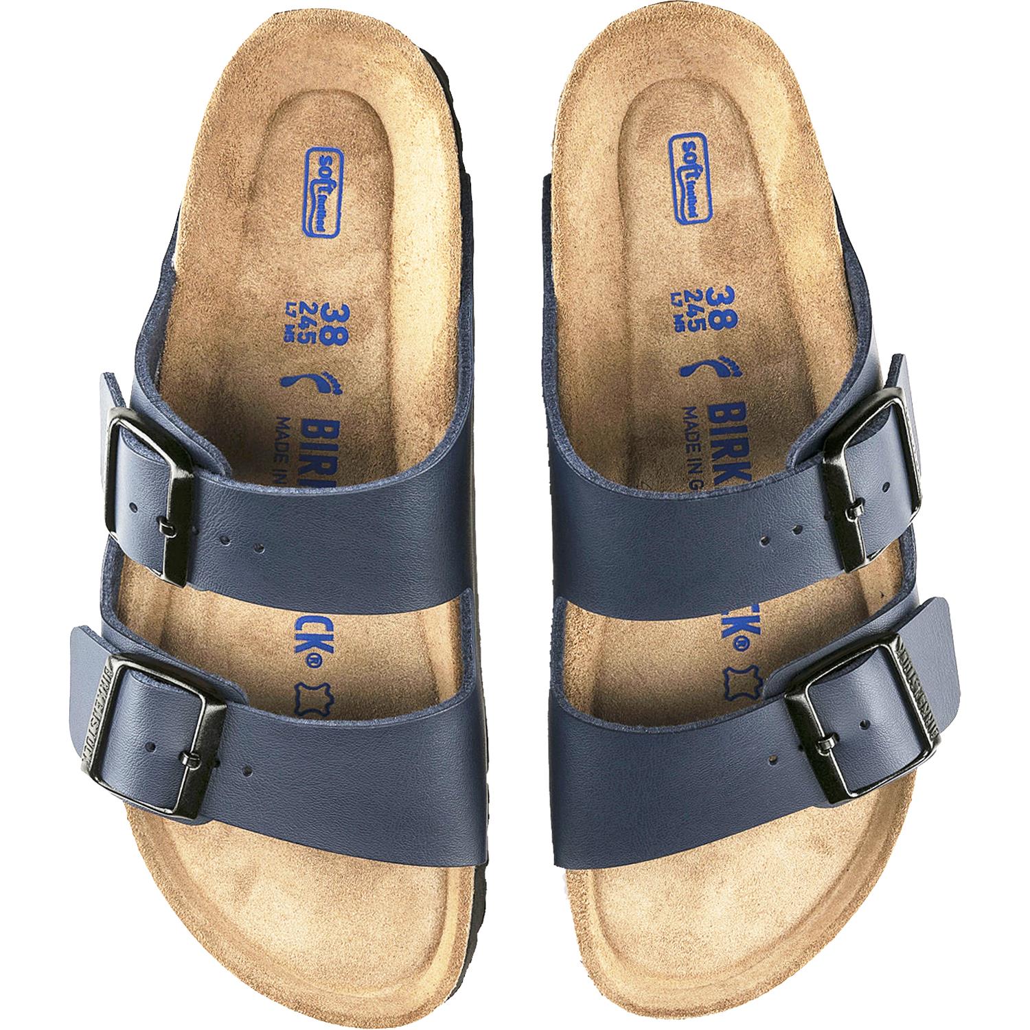 Birkenstock Arizona Soft Footbed Unisex Wellness Sandals Blue Birko-Flor - Image 2