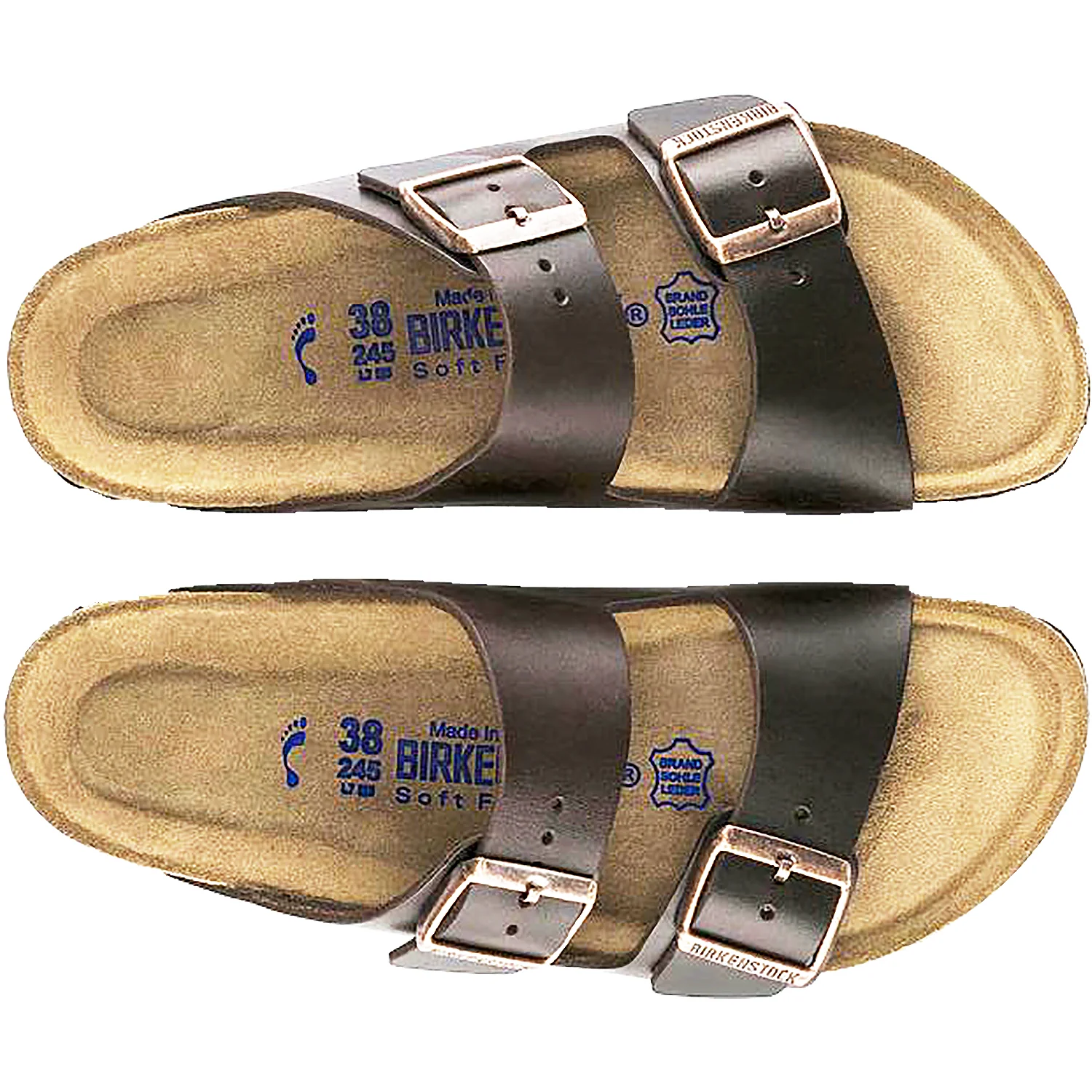 Birkenstock Arizona Soft Footbed Unisex Sandals Brown Amalfi Leather - Image 2