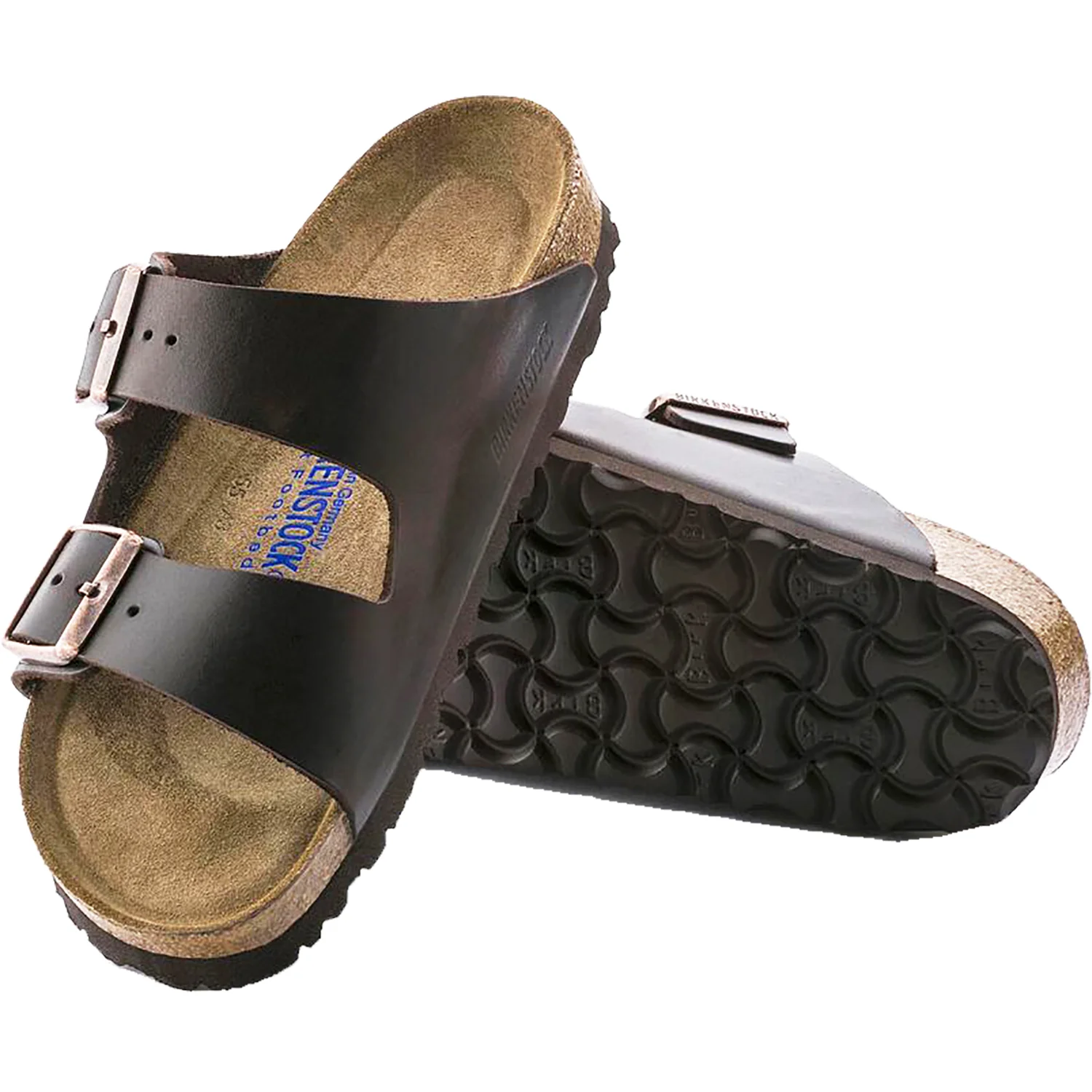 Birkenstock Arizona Soft Footbed Unisex Sandals Brown Amalfi Leather - Image 3