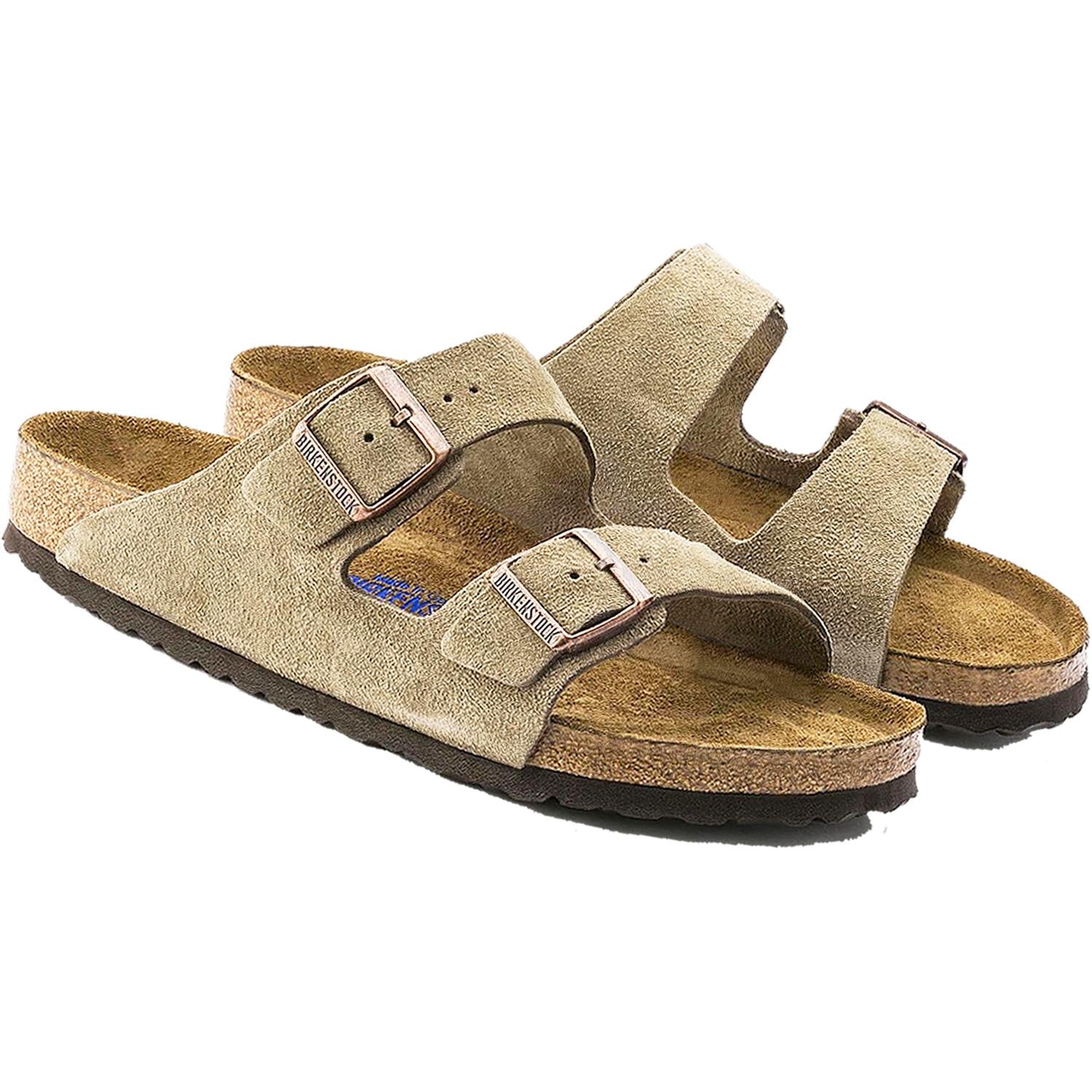 Birkenstock Arizona Soft Footbed Unisex Sandals Taupe Suede - Image 3