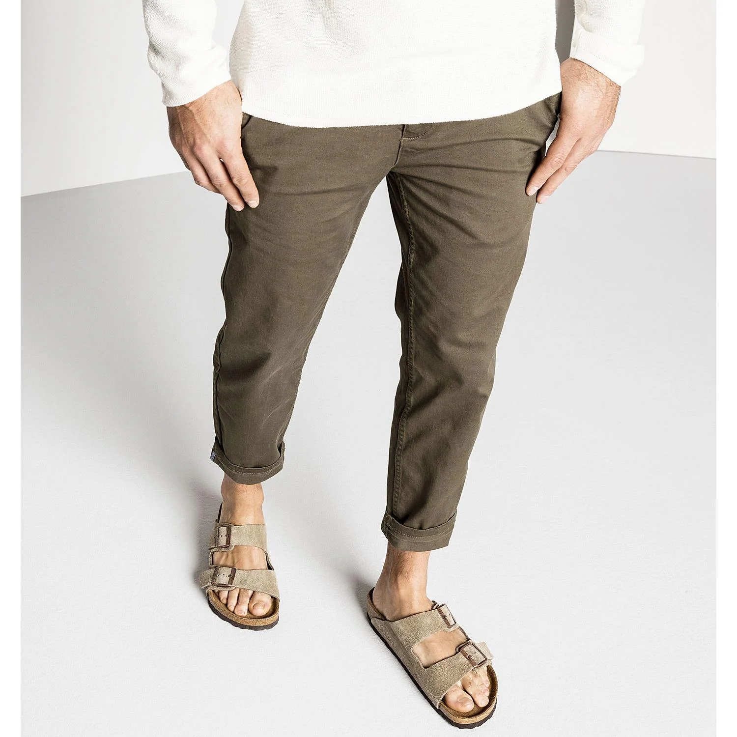 Birkenstock Arizona Soft Footbed Unisex Sandals Taupe Suede - Image 5