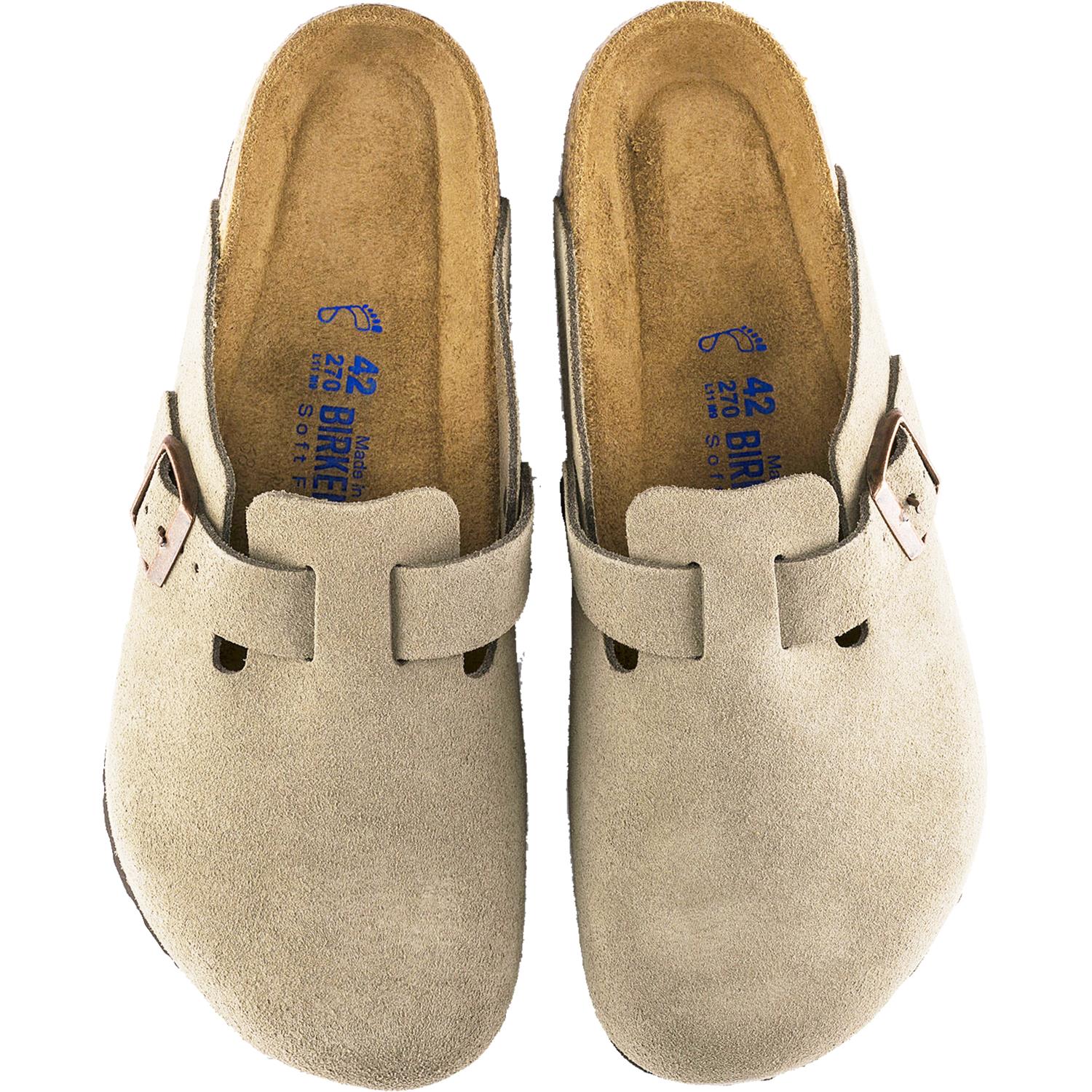 Birkenstock Boston Soft Footbed Unisex Clogs Taupe Suede - Image 2