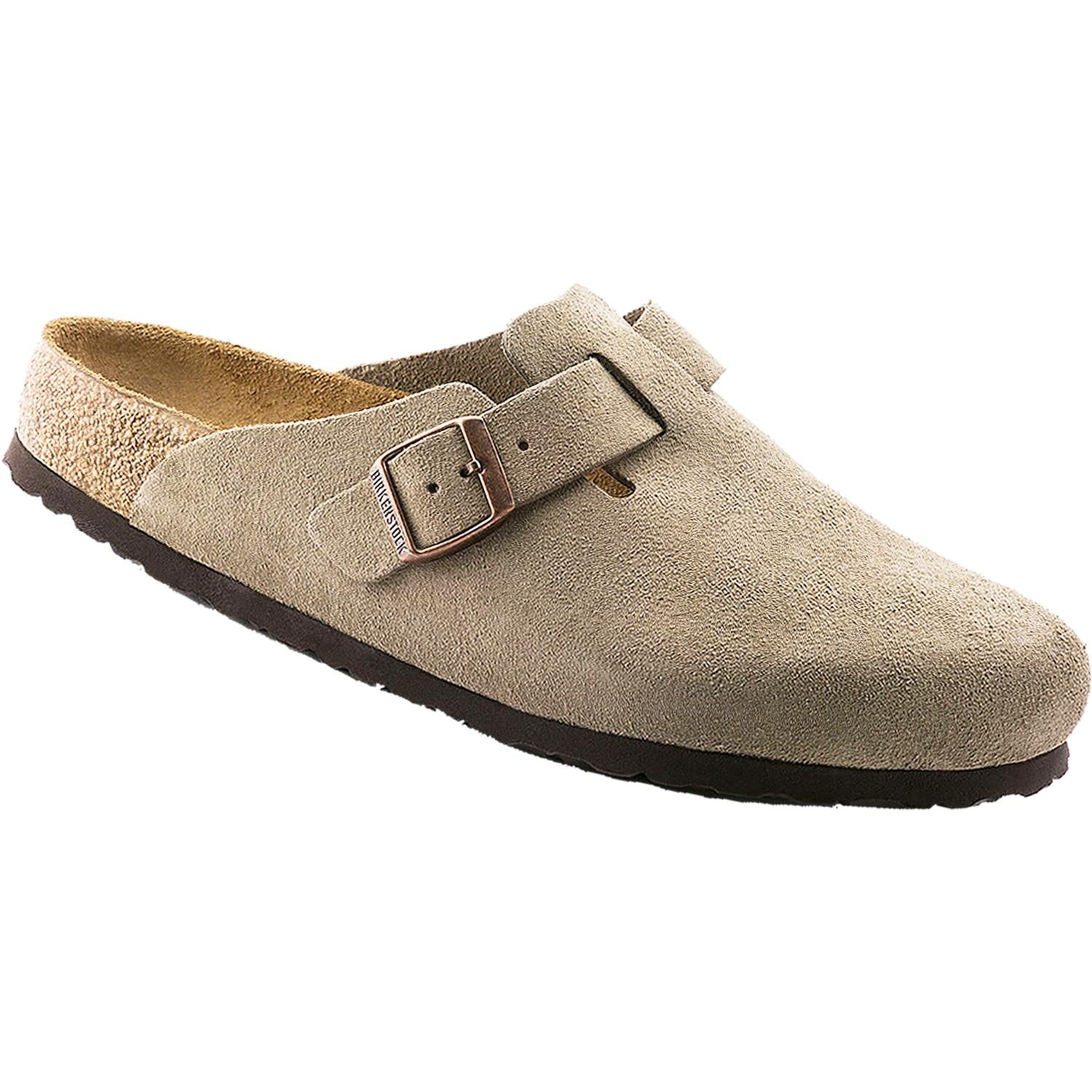Birkenstock Boston Soft Footbed Unisex Clogs Taupe Suede - Image 3