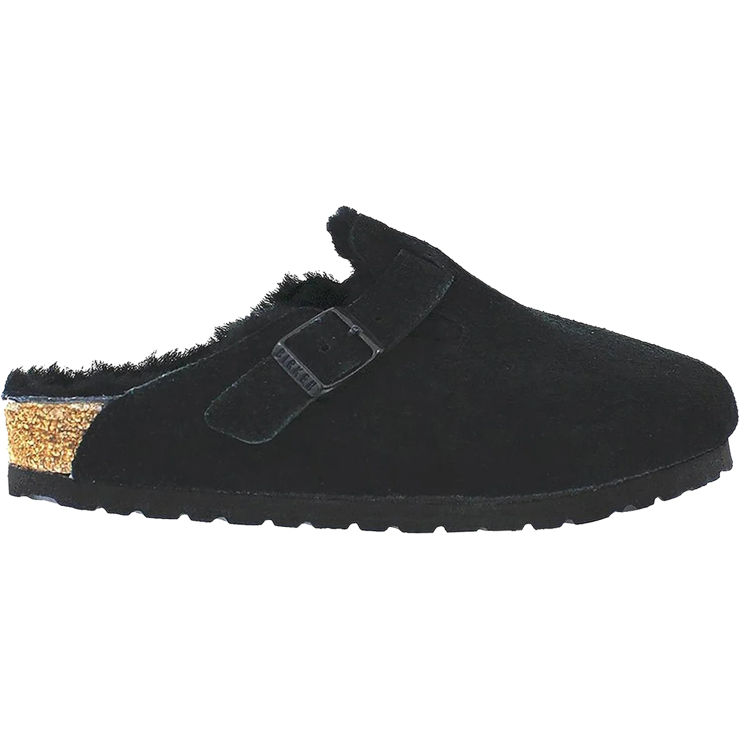 Birkenstock Boston Shearling Unisex Clogs Black Suede