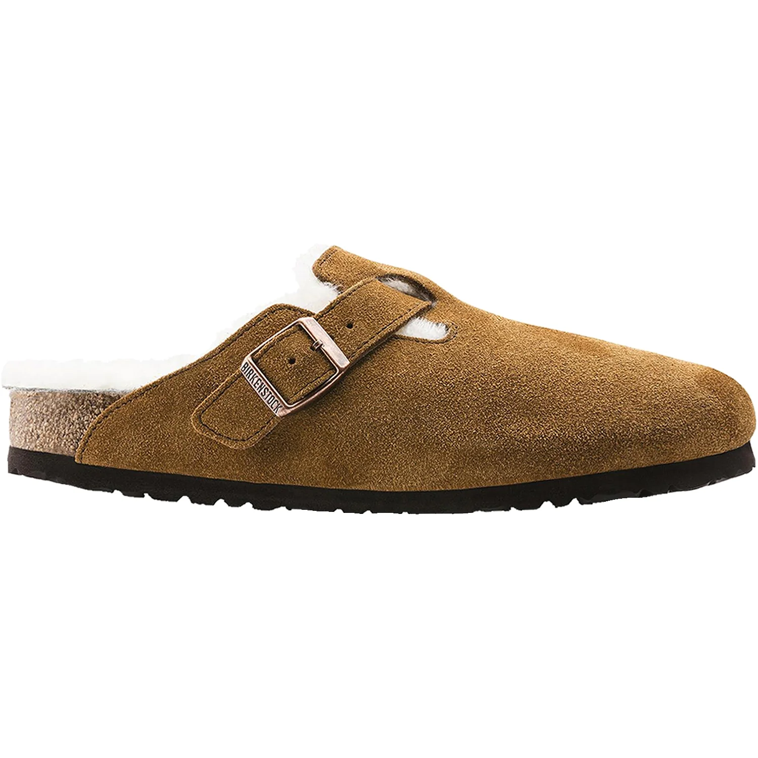 Birkenstock Boston Shearling / Natural Shearling Unisex Shearling Clogs Mink Suede
