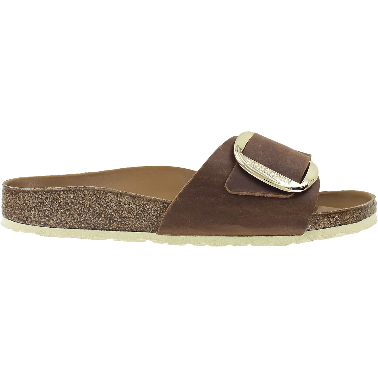 Birkenstock Madrid Big Buckle Women's Slide Sandals Cognac Oiled Leather