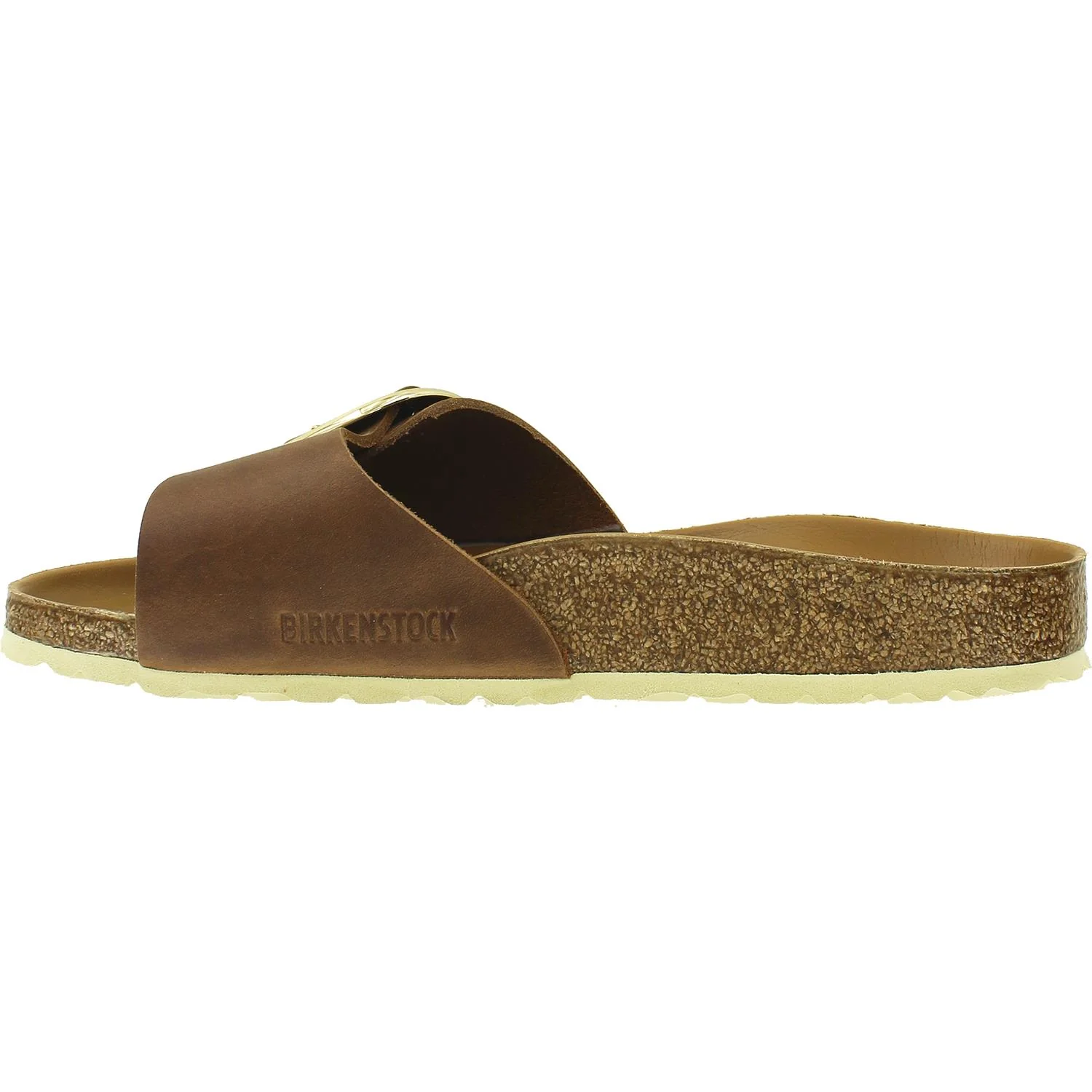 Birkenstock Madrid Big Buckle Women's Slide Sandals Cognac Oiled Leather - Image 3