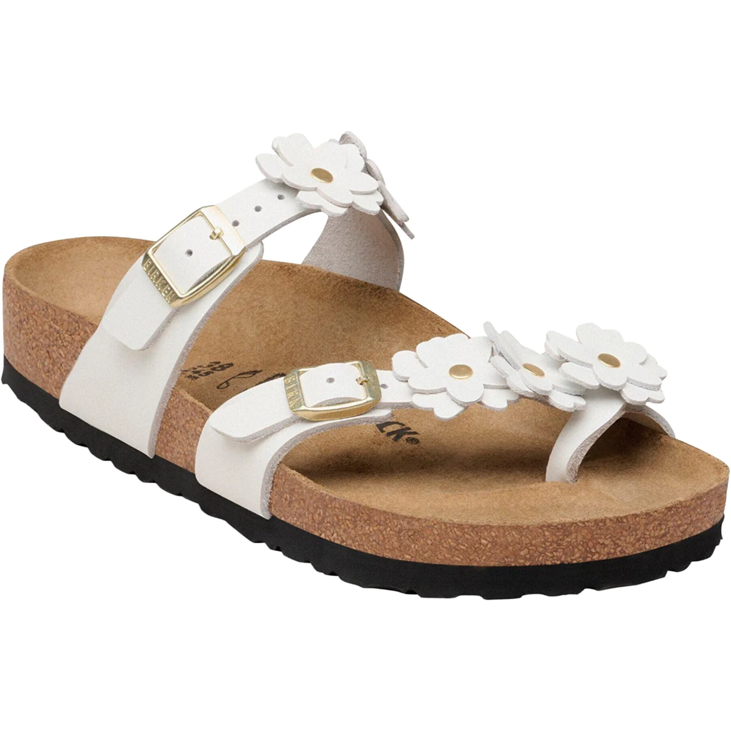 Birkenstock Mayari Flowers Women's Sandals White Leather - Image 3