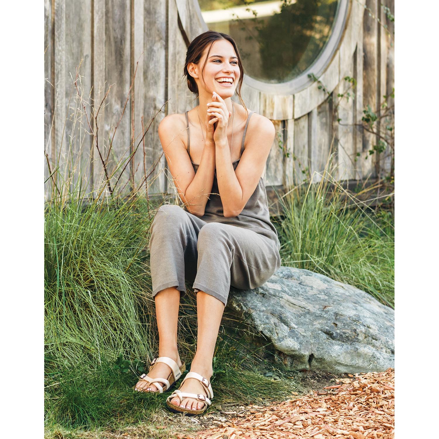 Birkenstock Mayari Women's Thong Sandals Stone Birkibuc - Image 3