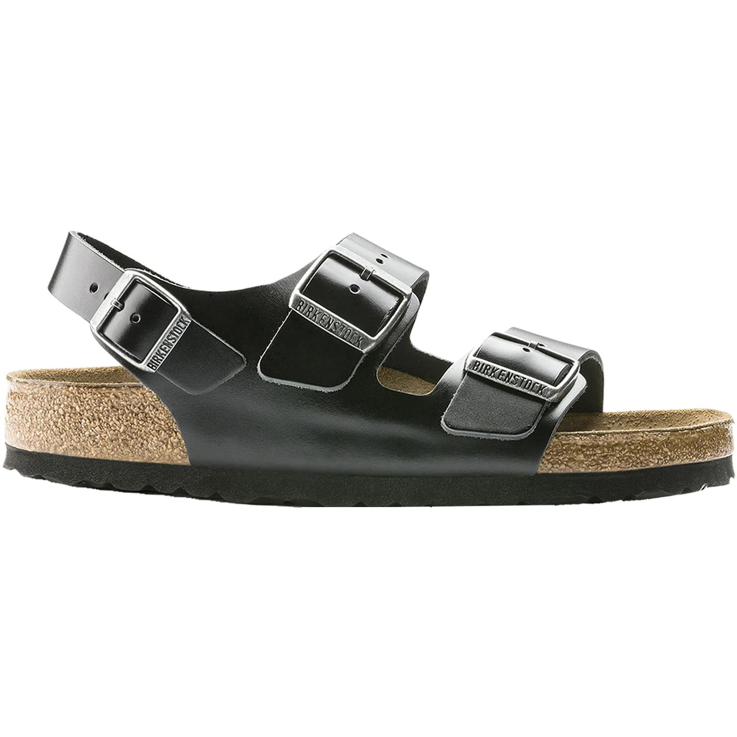 Birkenstock Milano Soft Footbed Unisex Sandals Black Amalfi Leather