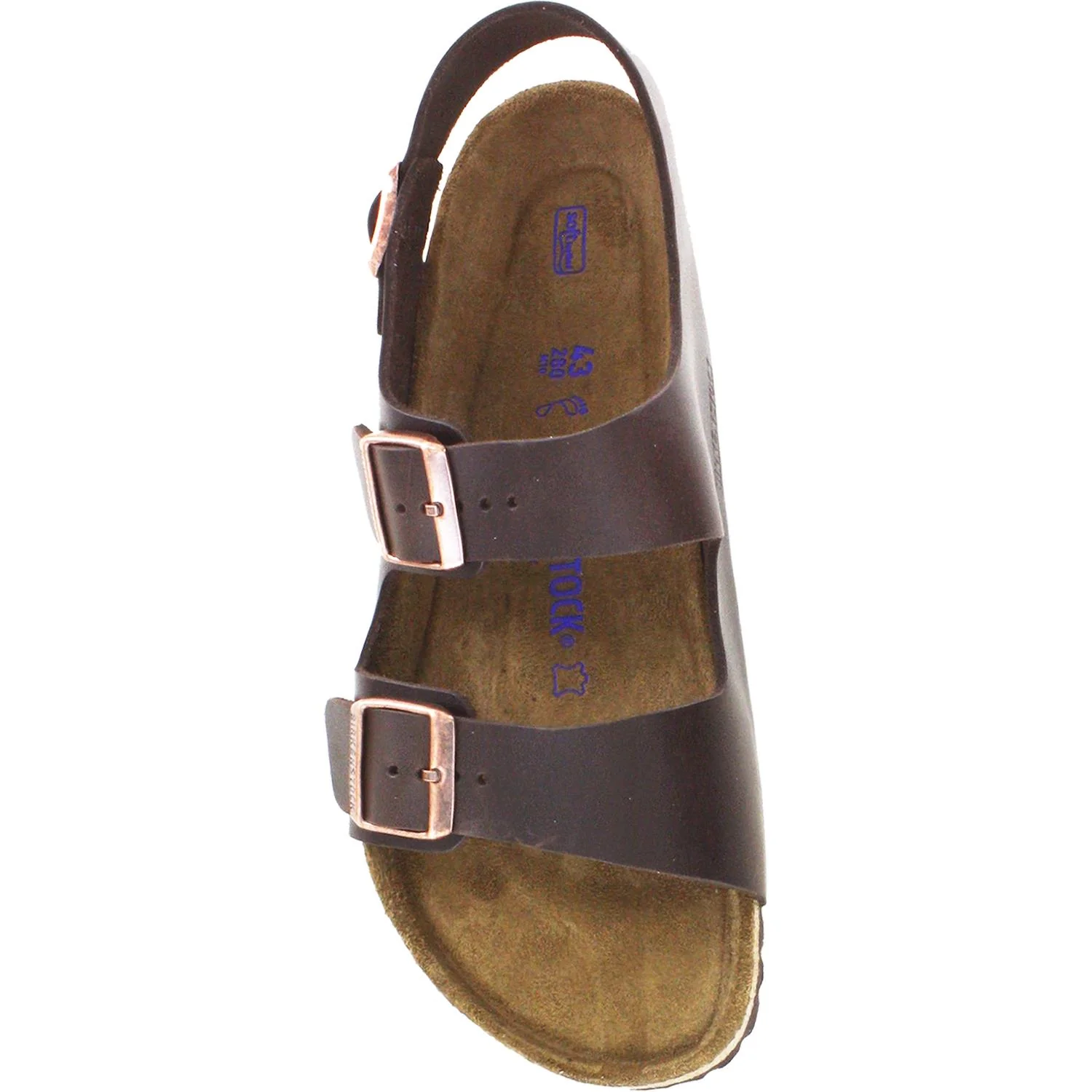 Birkenstock Milano Soft Footbed Unisex Brown Sandals Brown Amalfi Leather - Image 2